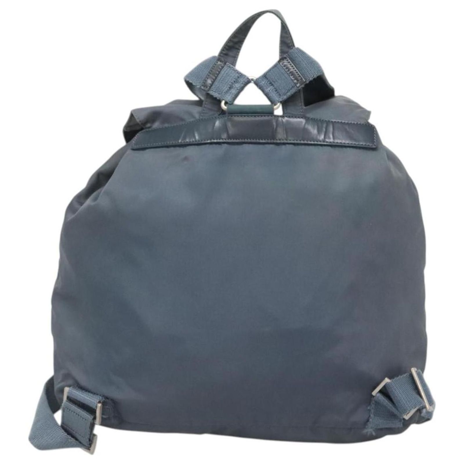 PRADA Backpack Nylon Light Blue Silver Auth 124157 PRADA Backpack Nylon Light Blue Silver Auth BA5026 | eBay main image 4