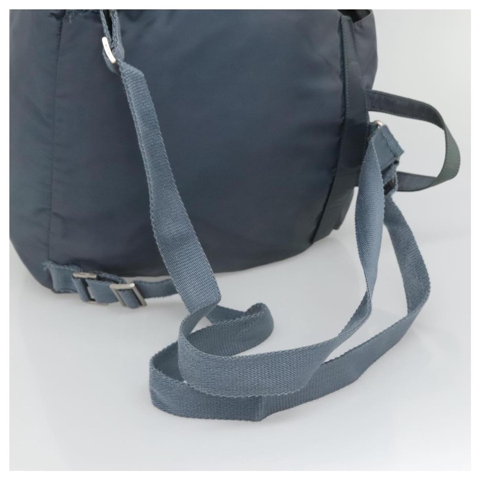 PRADA Backpack Nylon Light Blue Silver Auth 124157 Silvery  display picture 2