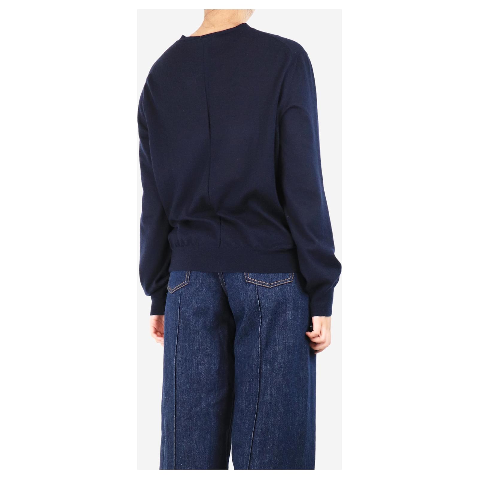 3799 Navy Blue Check Cardigan