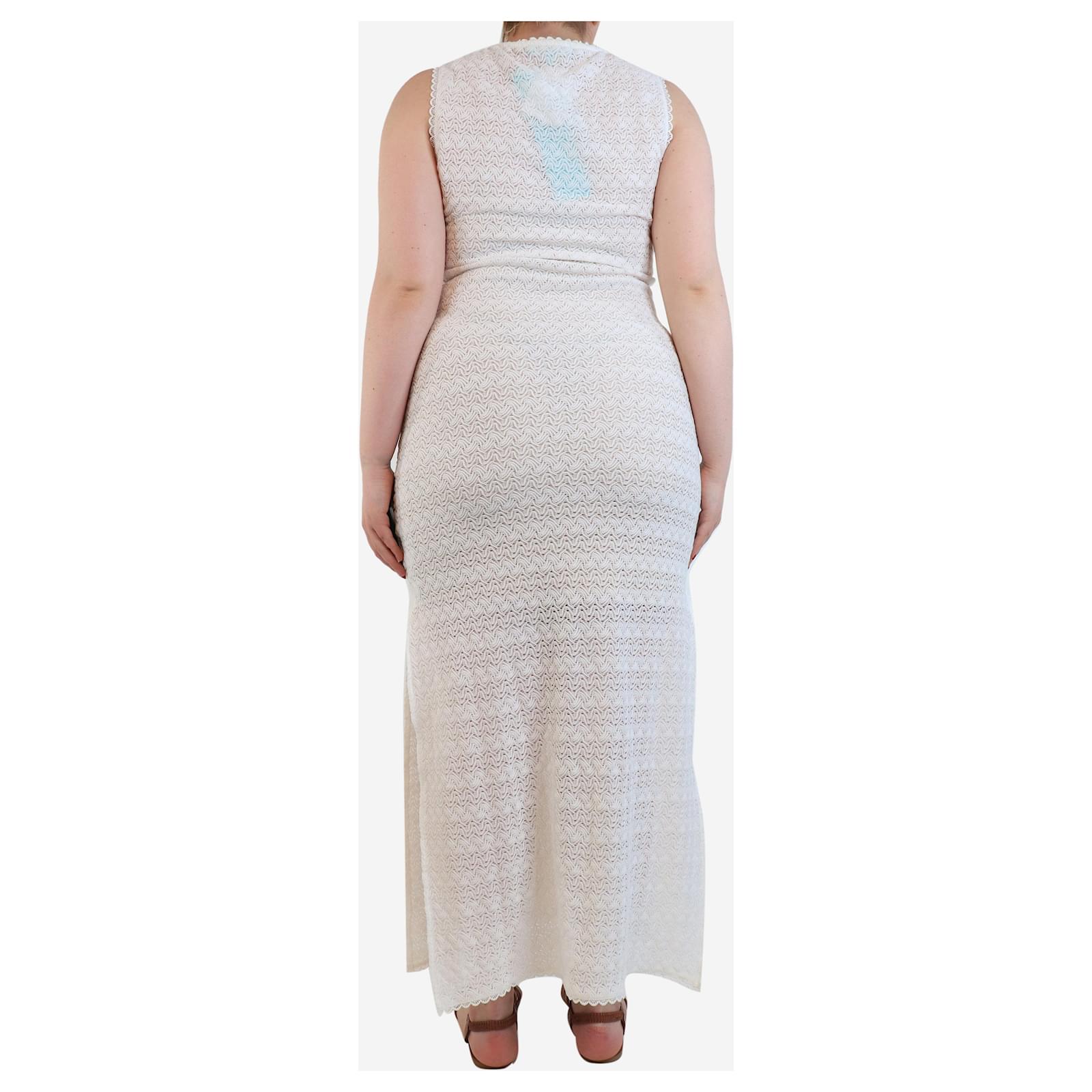 melissa odabash white crochet dress Melissa Odabash Womens White Rosie Semi-sheer Cotton-knit Mini Dress L