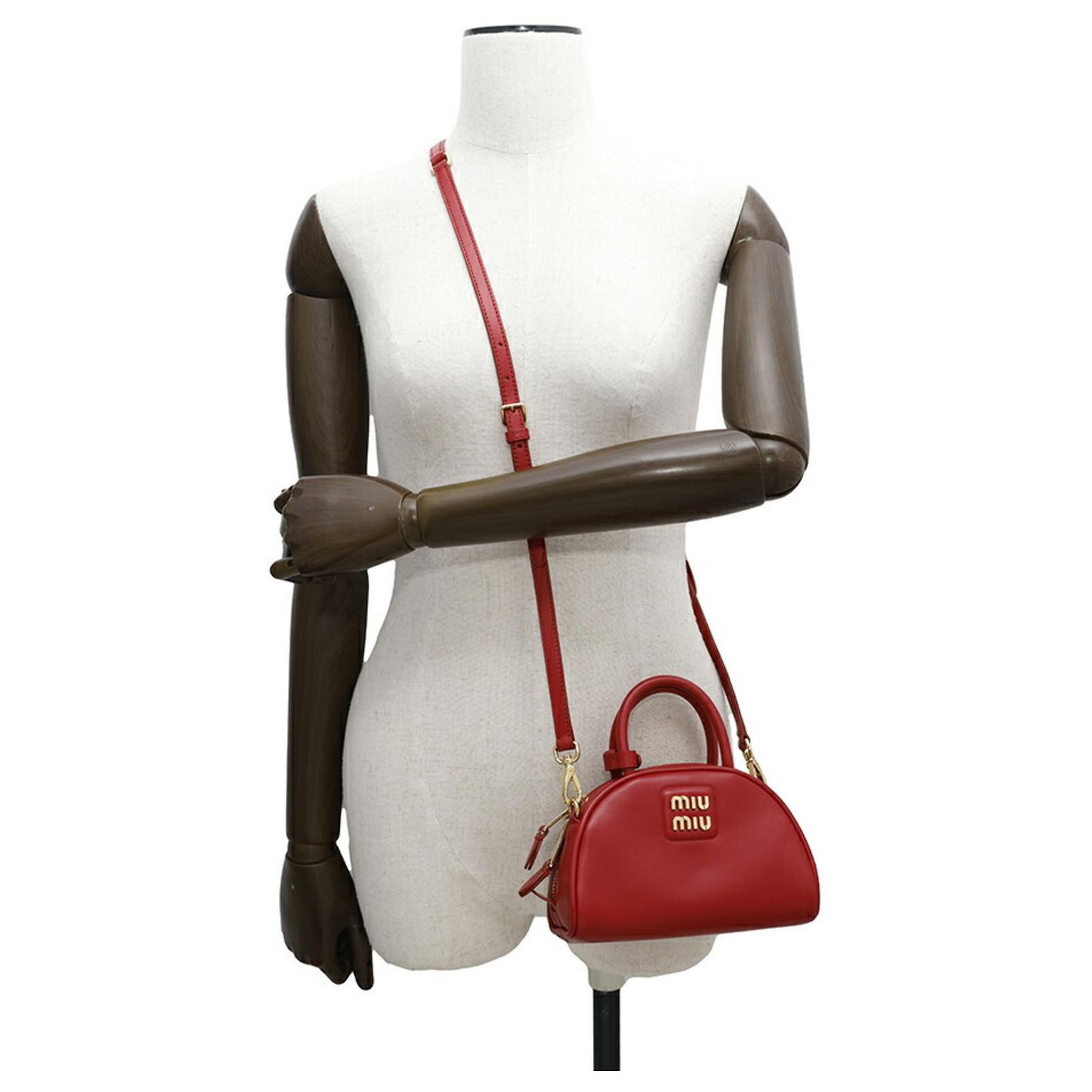 Miu Miu Mini Boston Leather Handbag Red ref.JC2223996 (Sold 
