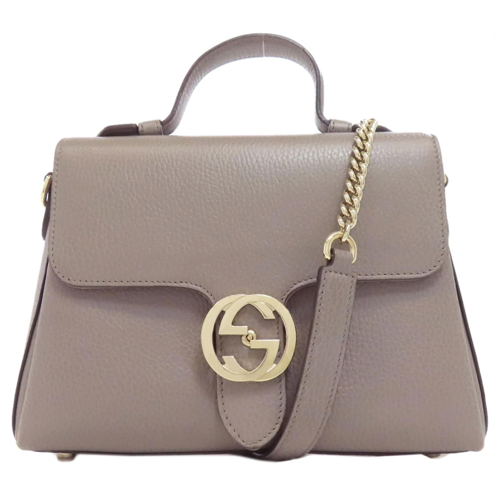 Gucci 510302 Interlocking G Handbag Brown Leather ref.2227125