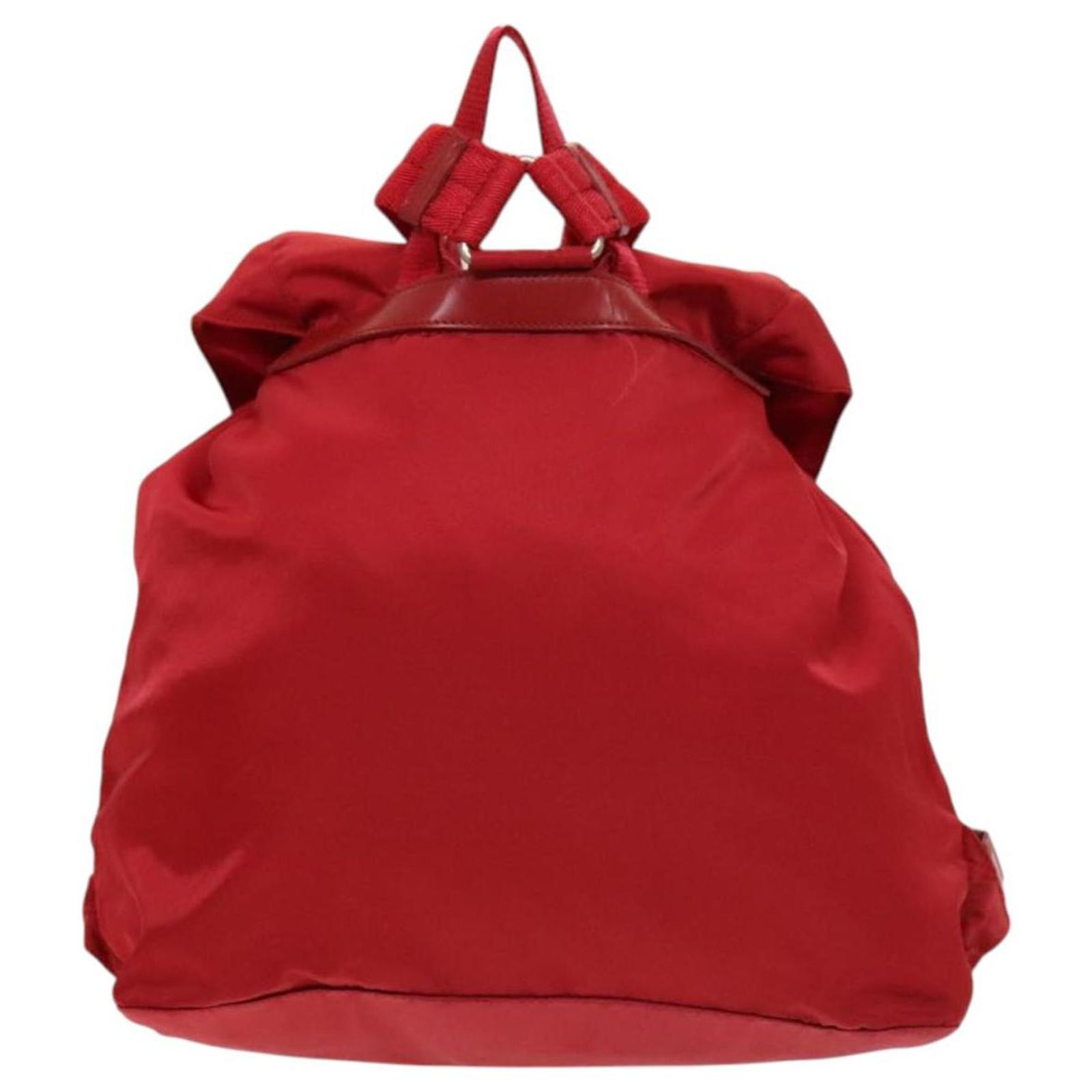 PRADA Backpack Nylon Red Silver Auth mr1309 Silvery ref  display picture 1