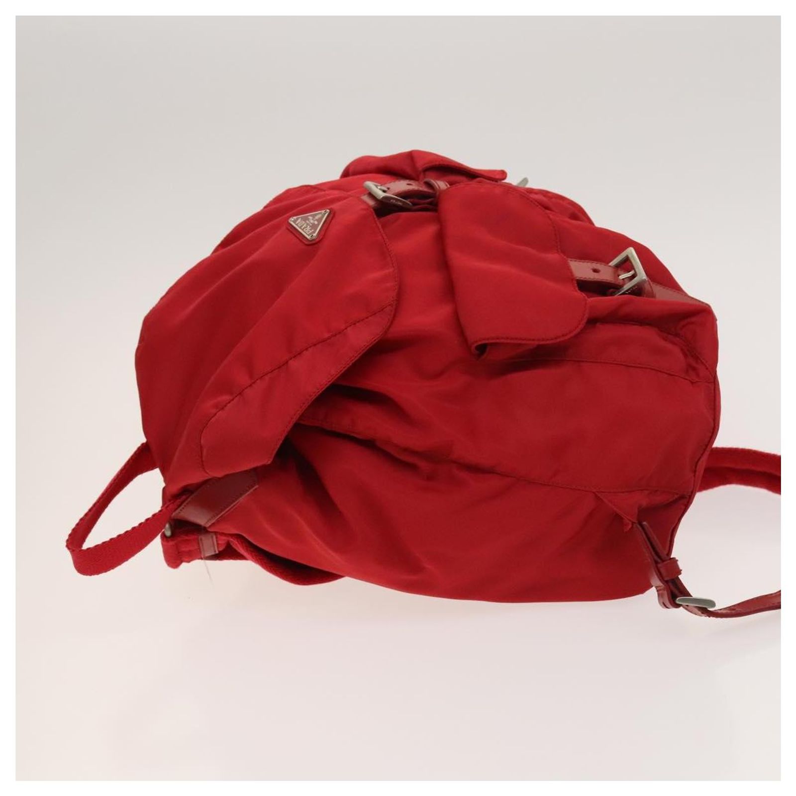 PRADA Backpack Nylon Silver Red display picture 1