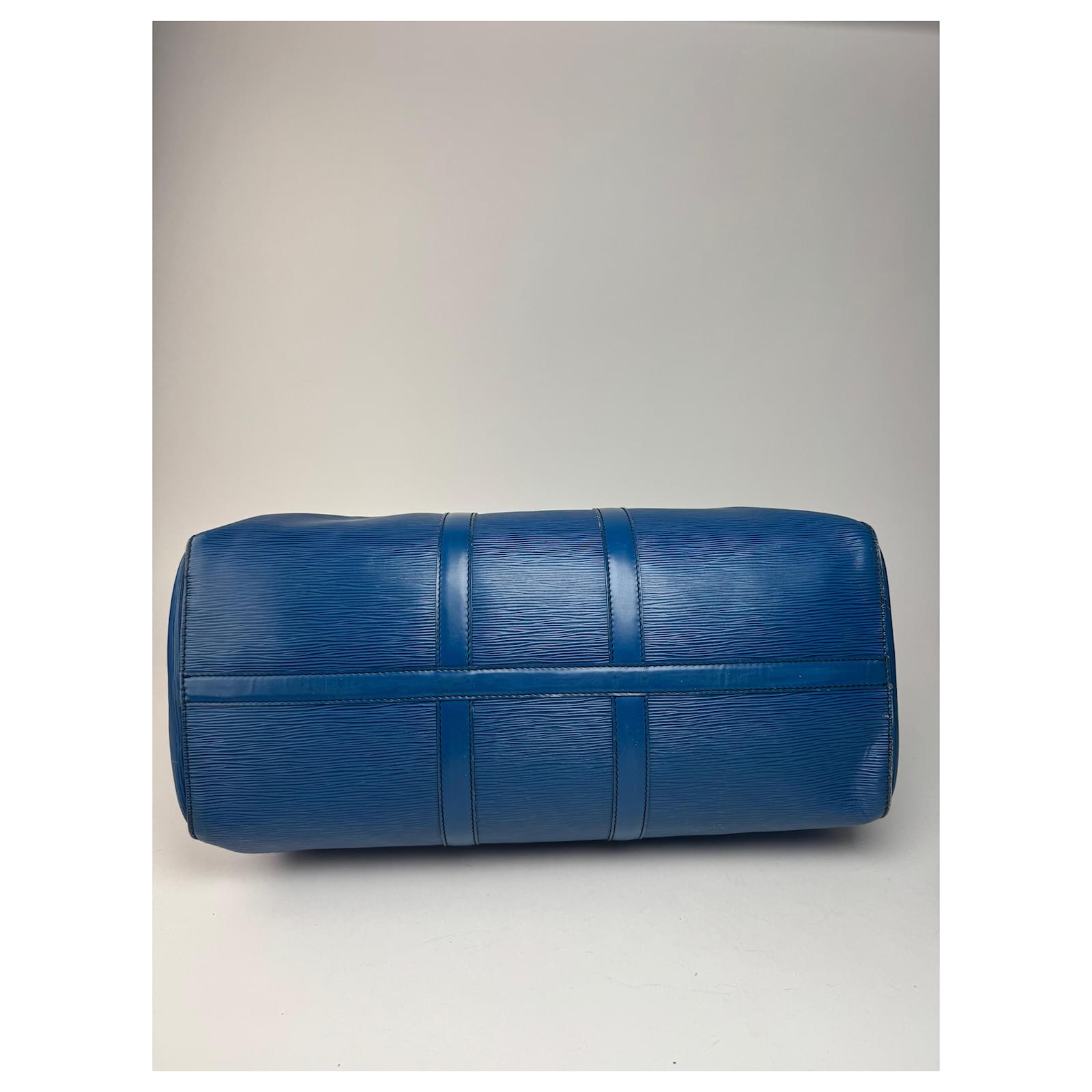 Keepall Vintage Louis Vuitton EPI Leather Duffel bag blue  ref.2230147