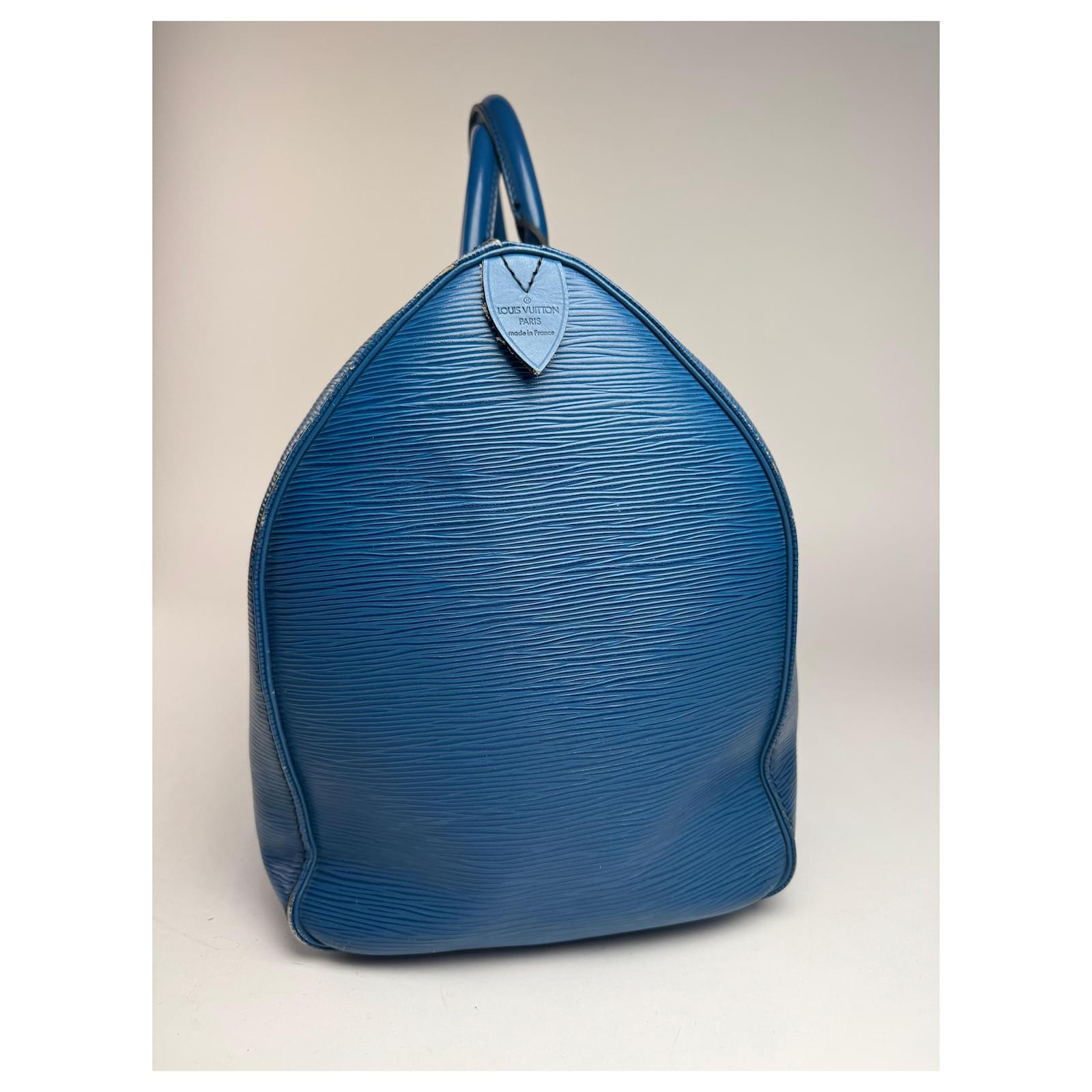 Keepall Vintage Louis Vuitton EPI Leather Duffel bag blue  ref.2230147