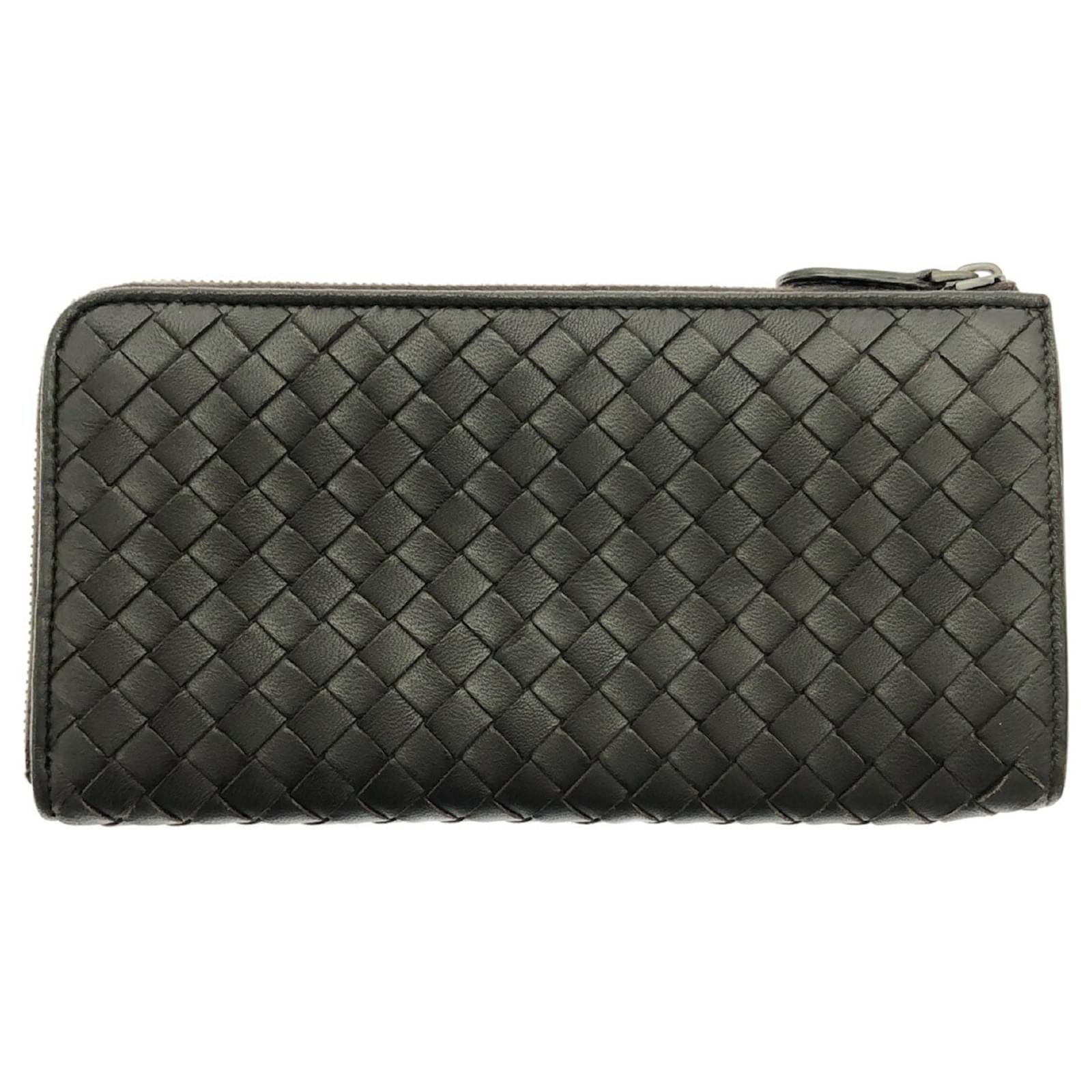 Bottega Veneta Intrecciato Long Wallet Brown Leatherette ref
