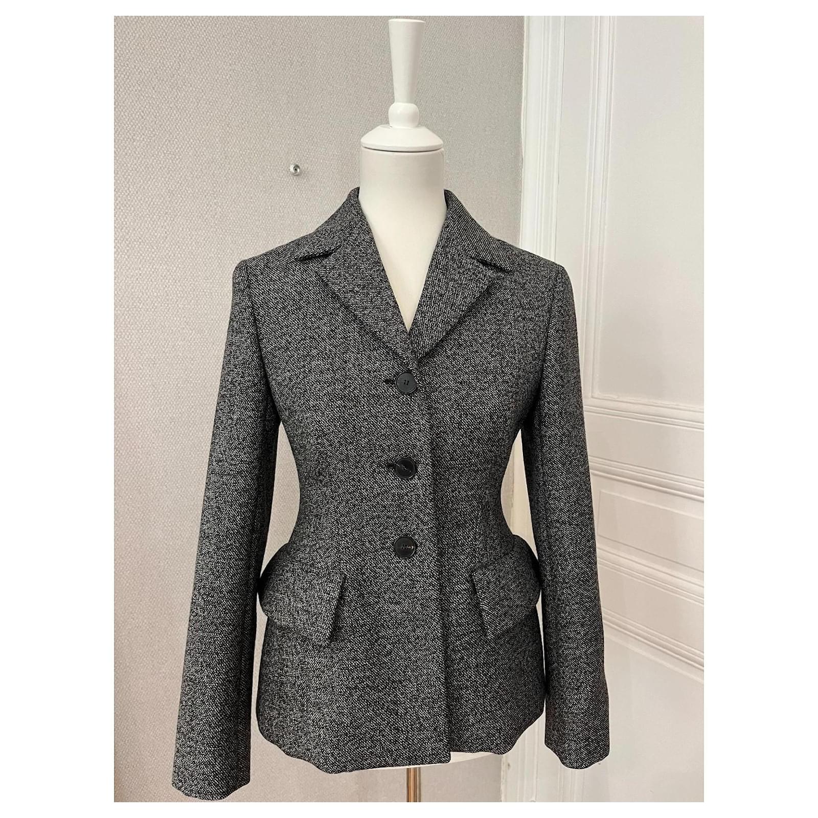 Christian Dior Bar Jacket Grey Wool ref.2233384 - Joli Closet