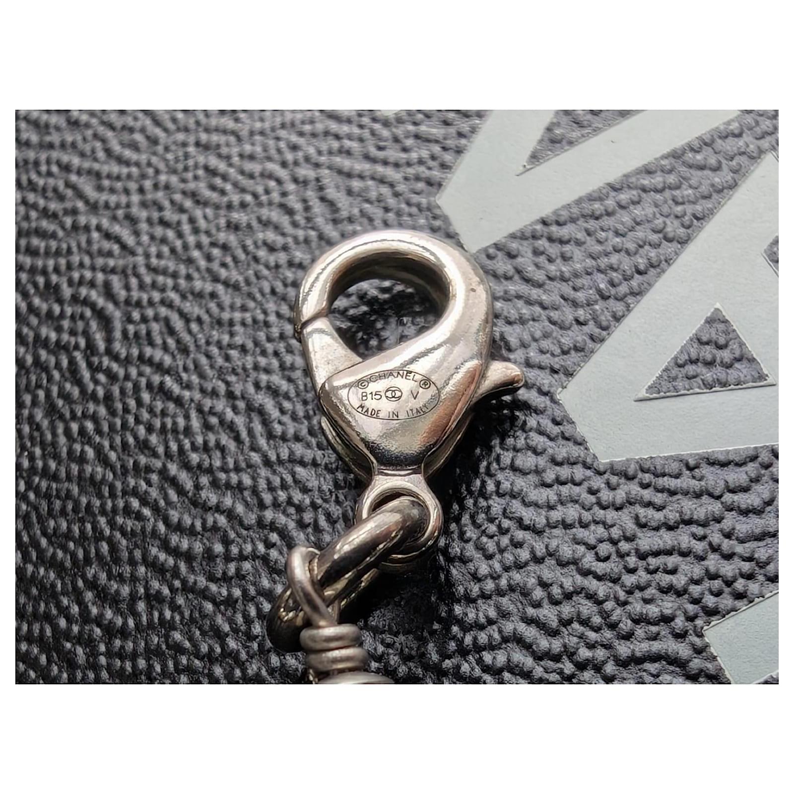 Chanel CC B15V Classic Crystal Logo Pearl Long Necklace Box