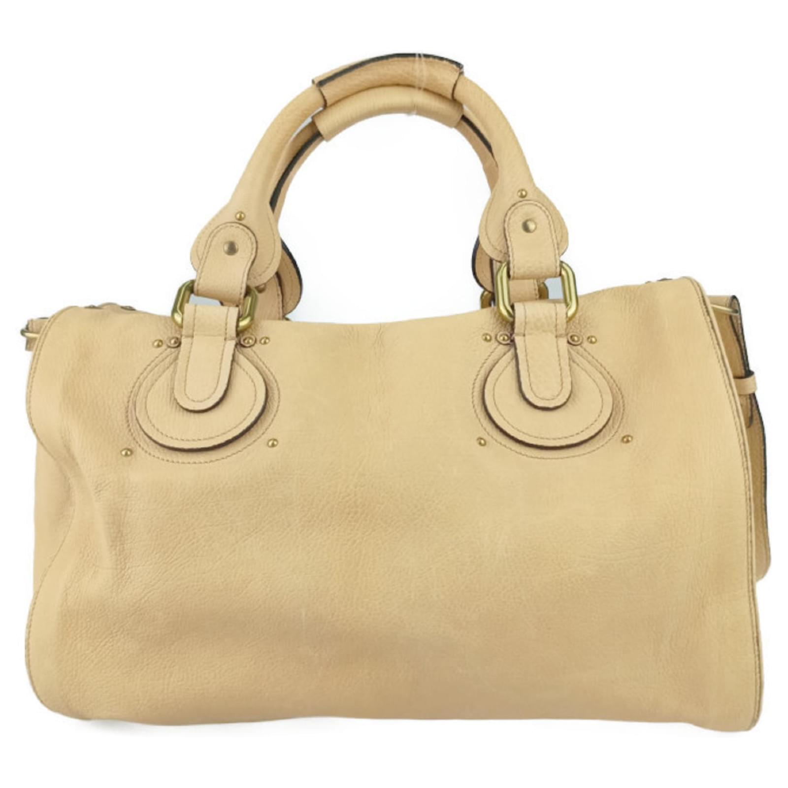 Chloé Aurora Boston Bag Beige Leather ref.2234134 - Joli Closet