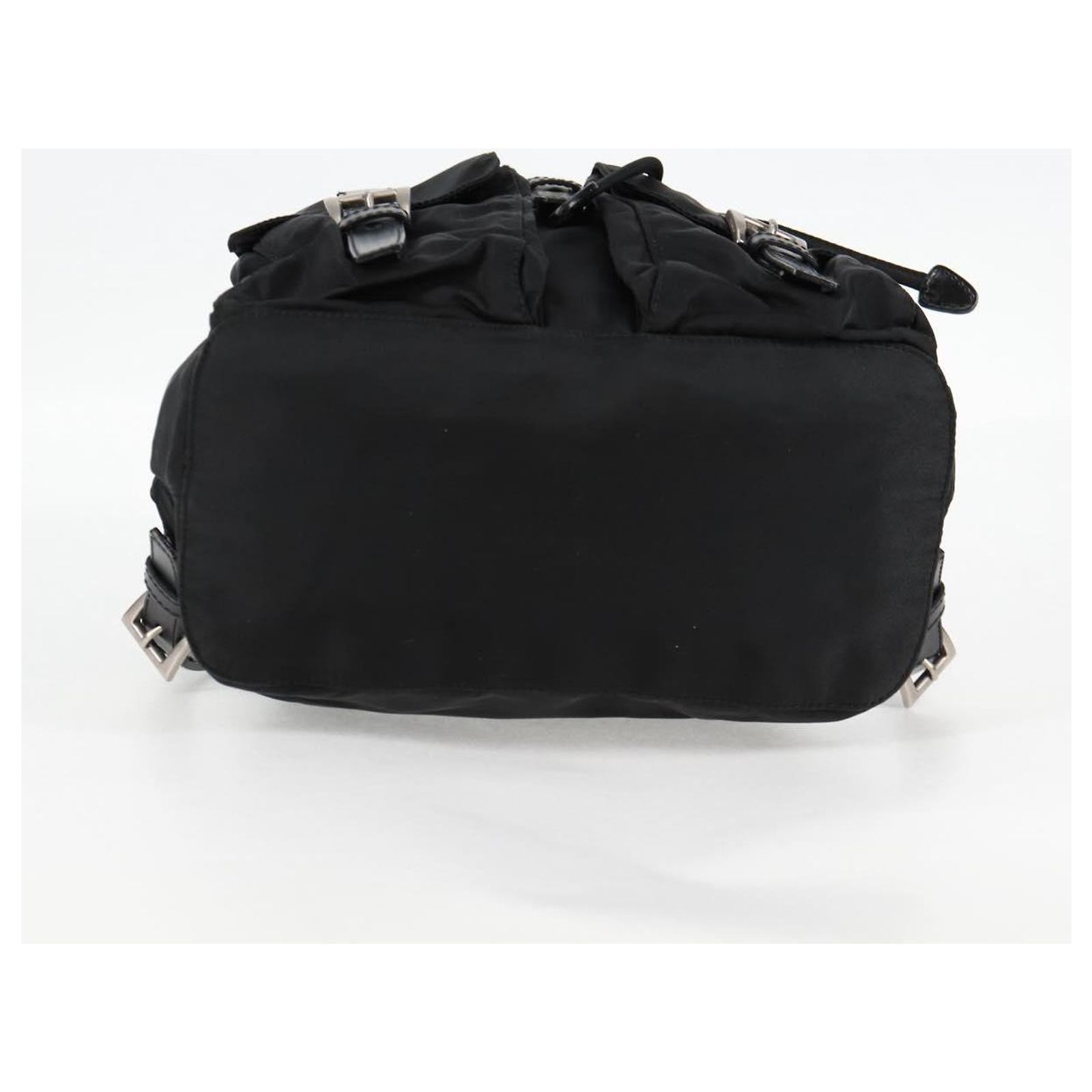 PRADA Backpack Nylon Black Silver Auth 171645 PRADA Backpack Nylon Khaki Silver Auth ep5764 Silvery ref  main image 4