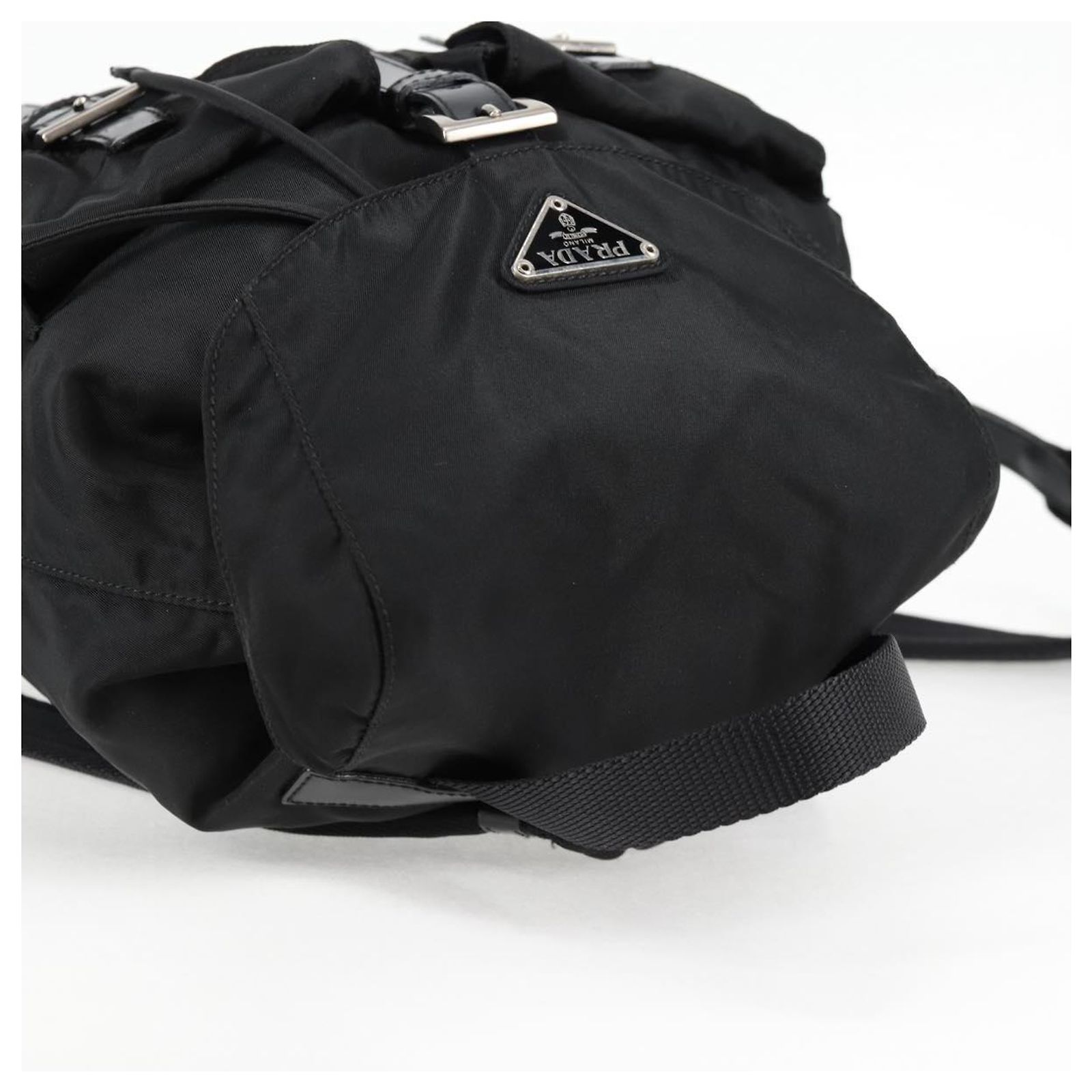 PRADA Backpack Nylon Black Silver Auth bs34099 PRADA Backpack Nylon Black Silver Auth bs31838 Silvery ref  main image 4
