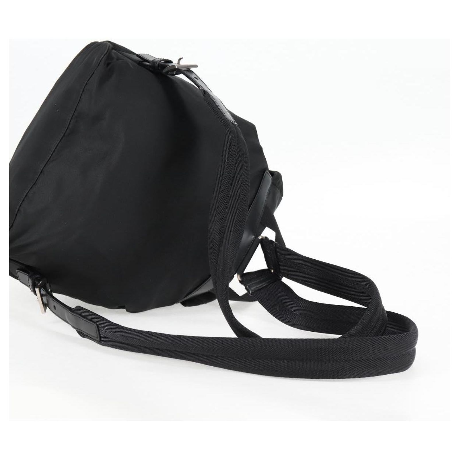 PRADA Backpack Nylon Black Silver Auth 122848V Silvery ref  display picture 1