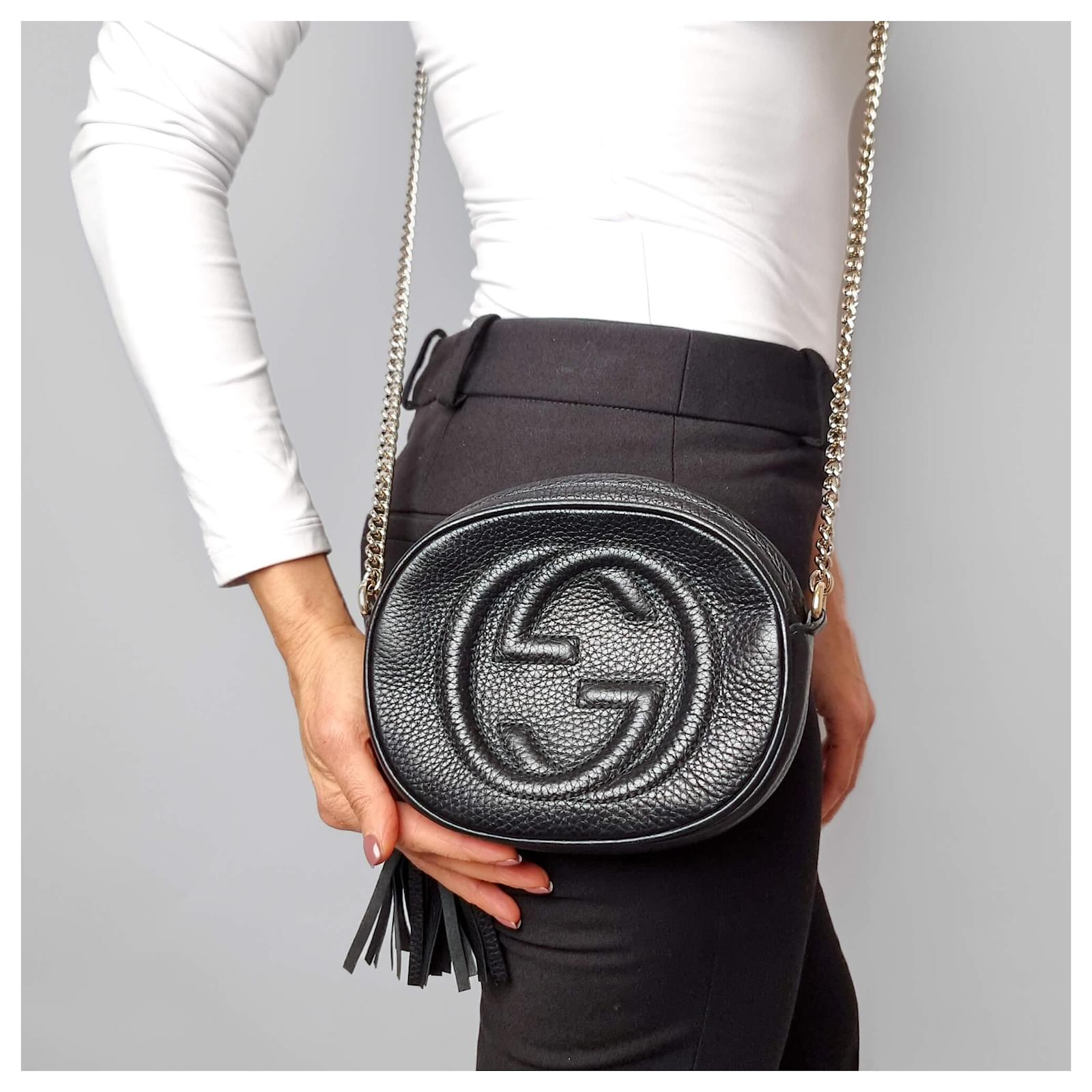 Disco Soho Leather Camera Crossbody Black