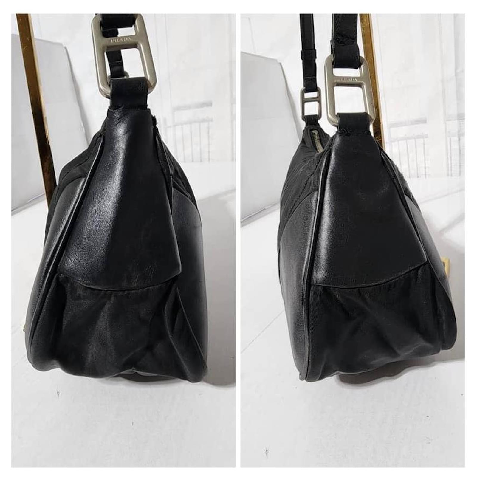 PRADA Tessuto Nylon/ Leather Shoulder Bag Black ref.2235268 - Joli