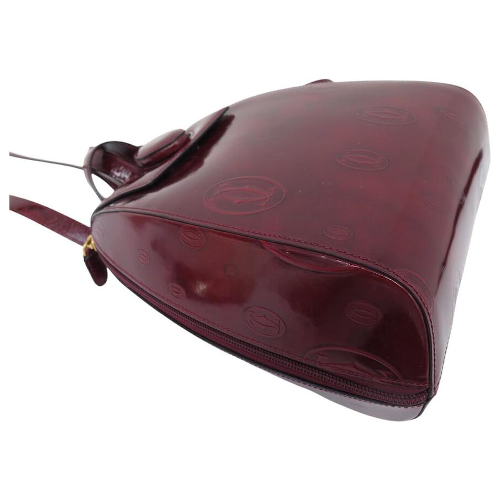 NEUF VINTAGE SAC A DOS CARTIER HAPPY BIRTHDAY EN CUIR VERNIS