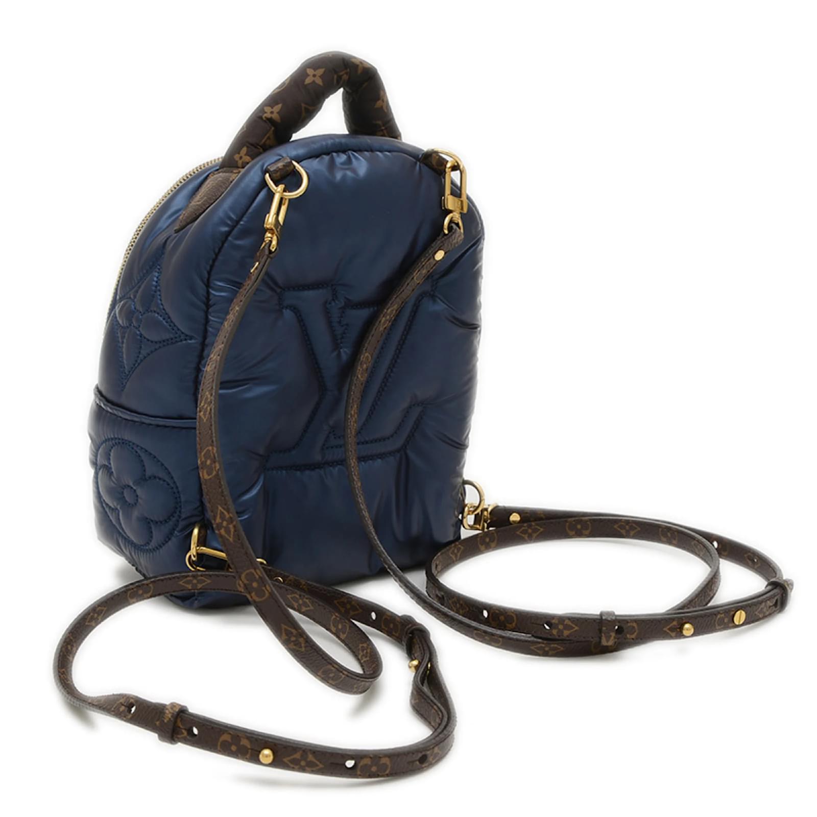Louis Vuitton Monogram Palm Springs Backpack MINI Blue Patent leather Nylon  ref.2238289