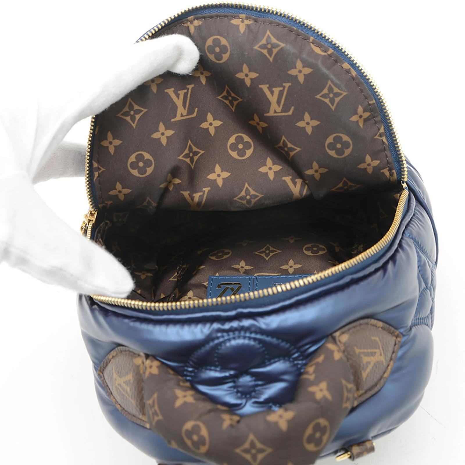 Louis Vuitton Monogram Palm Springs Backpack MINI Blue Patent leather Nylon  ref.2238289