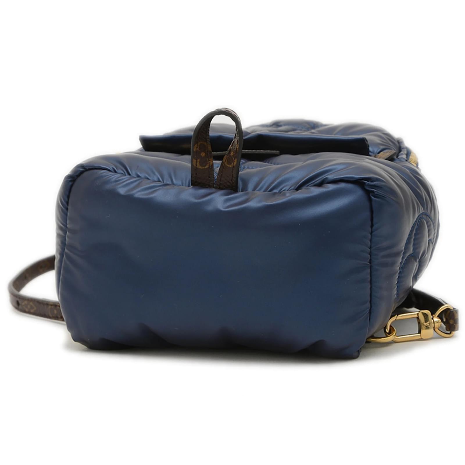 Louis Vuitton Monogram Palm Springs Backpack MINI Blue Patent leather Nylon  ref.2238289