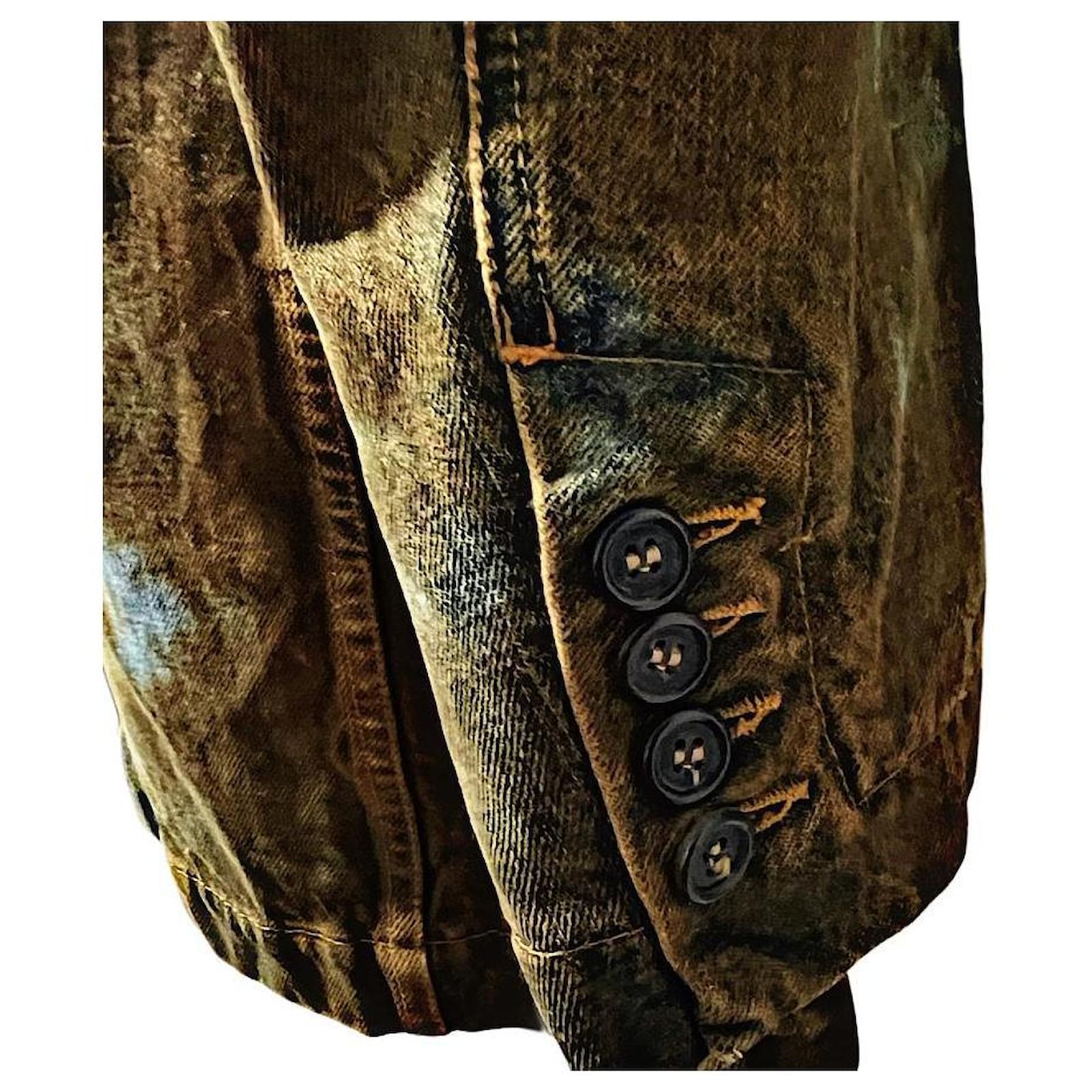 Authentic Alexander McQueen 05 AW Archive Mudded Denim Blazer