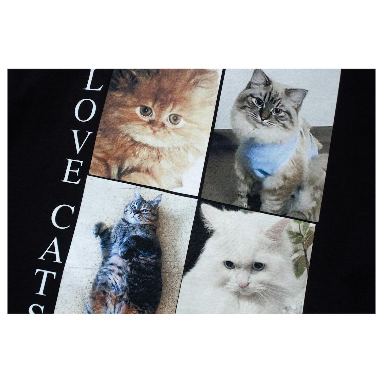 Balenciaga, I love cats tshirt in black Cotton Joli