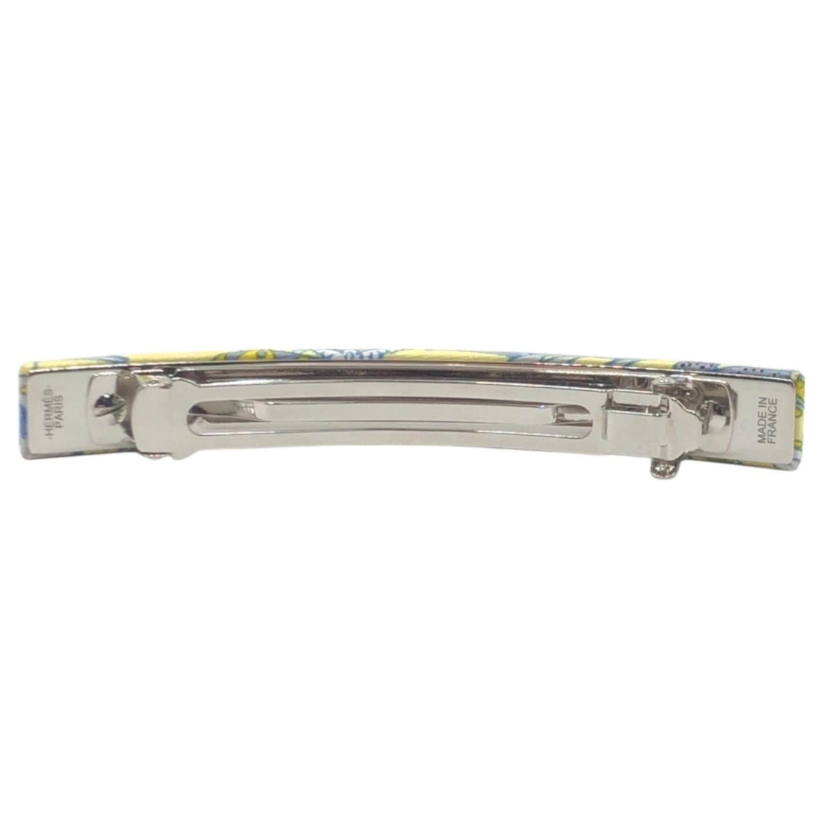 Hermès Hermes Silk Barrette Hair Accessory Silvery Yellow  display picture 2