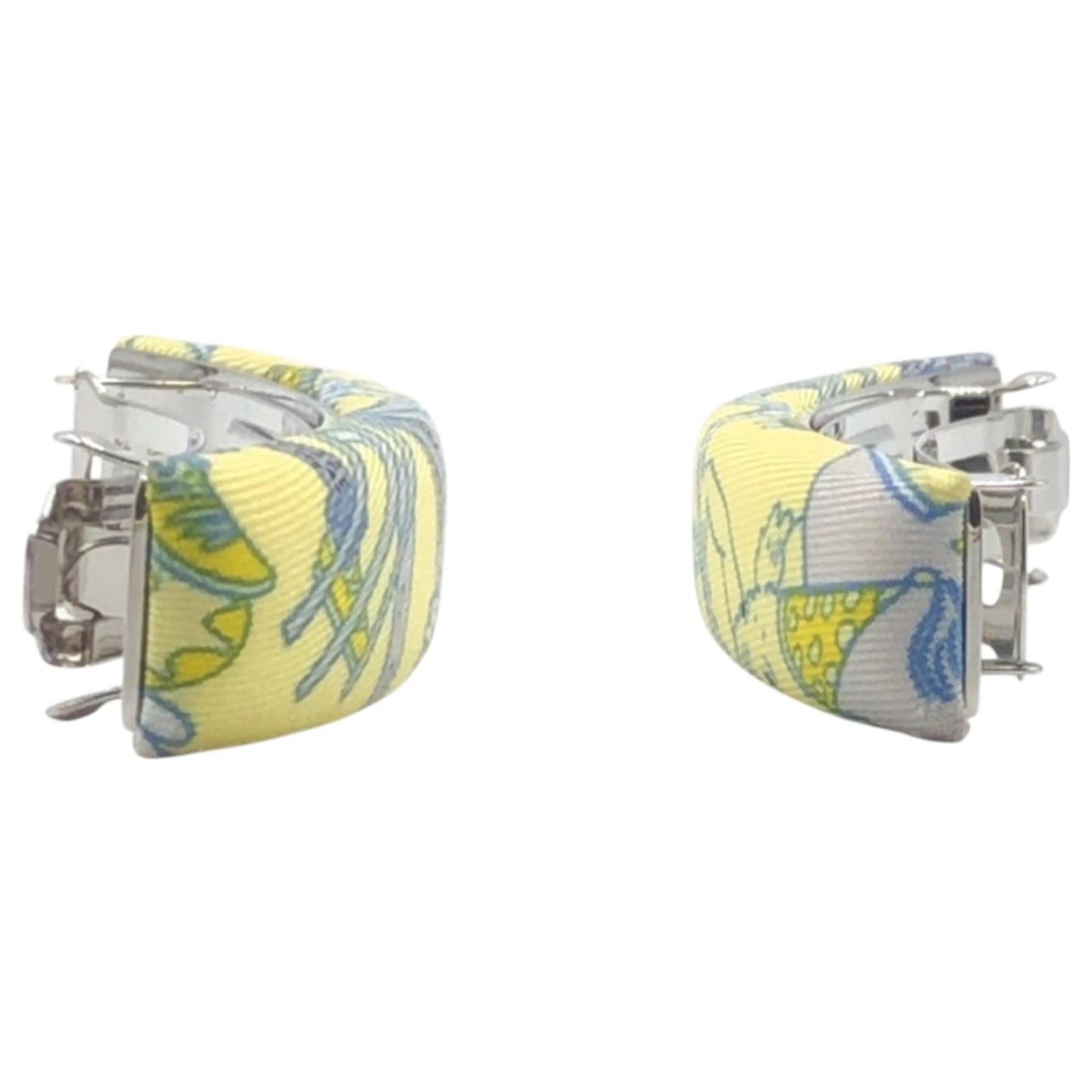 Hermès Hermes Silk Barrette Hair Accessory Silvery Yellow  display picture 3