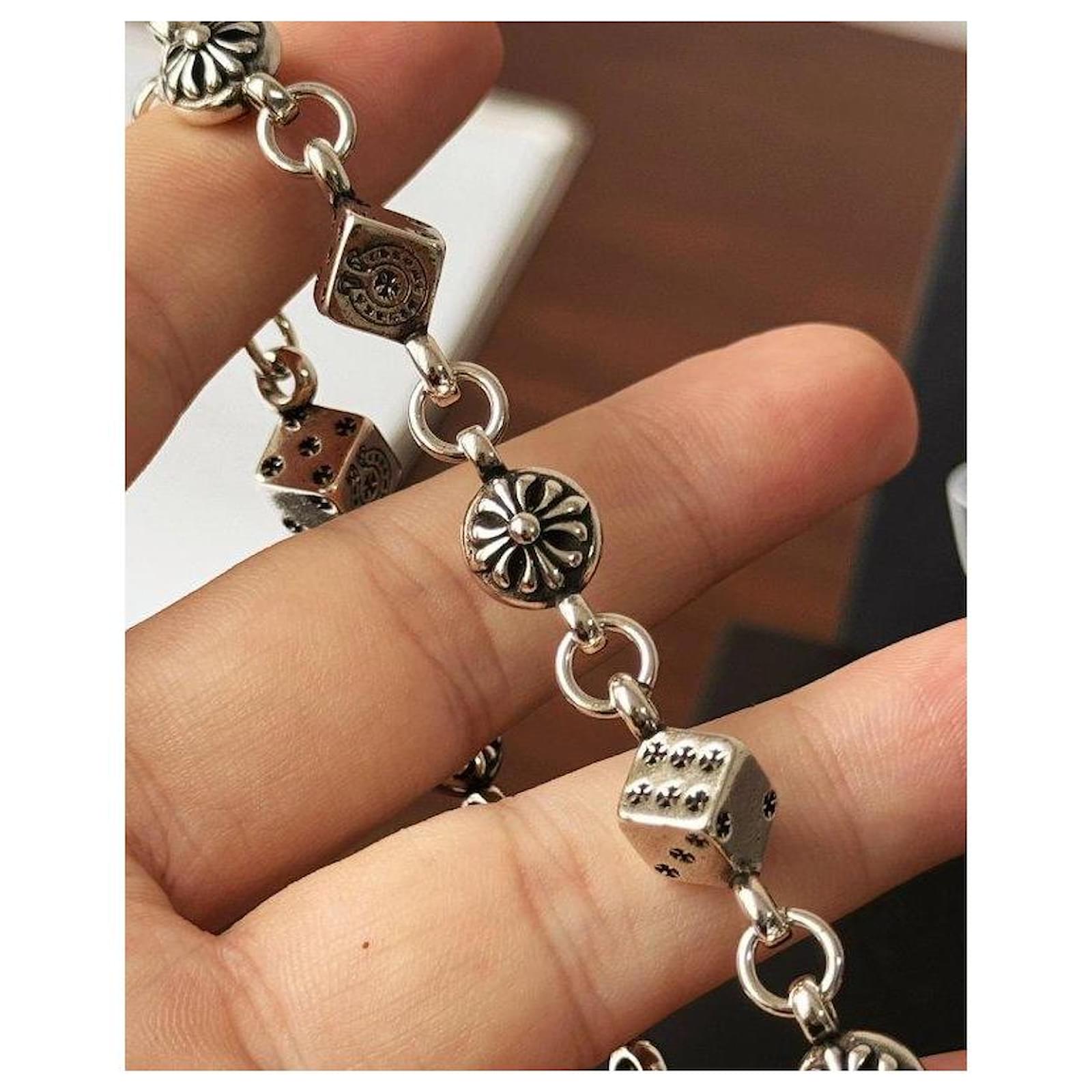 Chrome Hearts Dice And Crossball Bracelet Silvery Silver ref