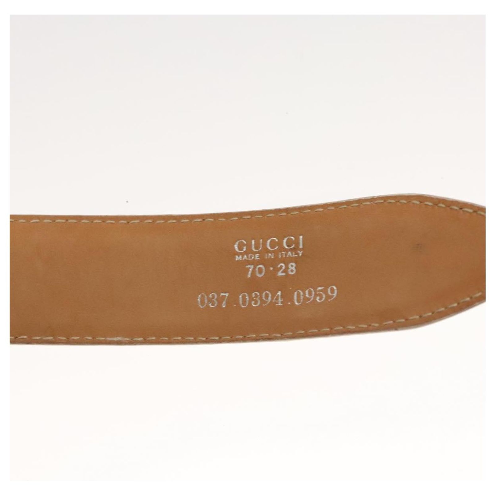 GUCCI 037・0394 GG logo belt Leather Beige/Gold GUCCI GG Marmont Belt in Ivory | Size 90/36 – More Than You  main image 4
