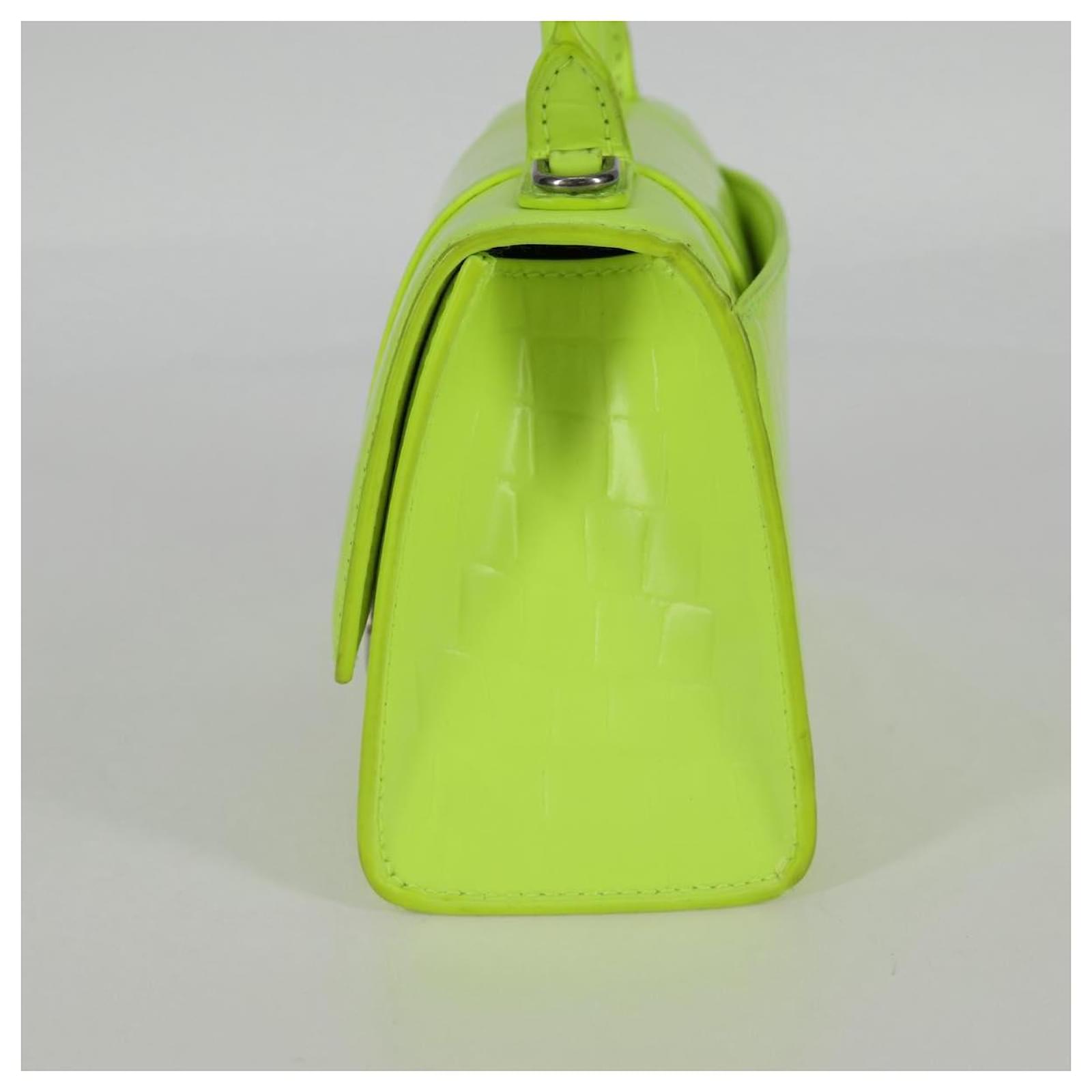 Borsa a mano in pelle BALENCIAGA Hourglass XS 2way Verde Lime