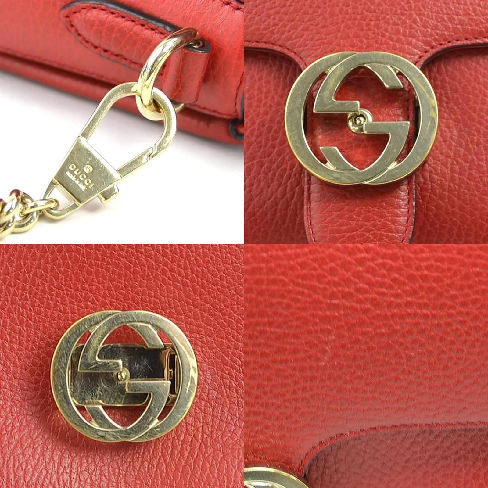 Gucci Red Leather Shoulder Bag ref.2247578 - Joli Closet