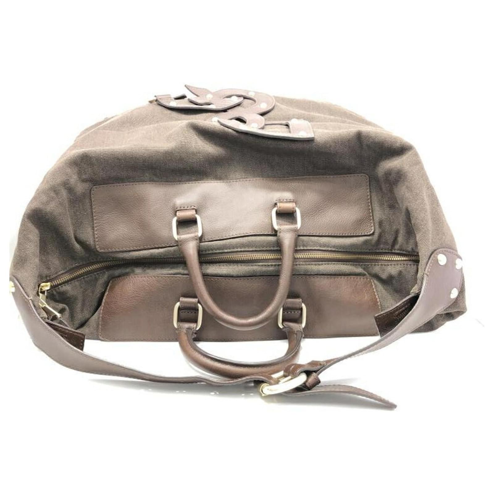 Dolce & Gabbana Brown Leather x Canvas Boston Bag ref.JC2248390