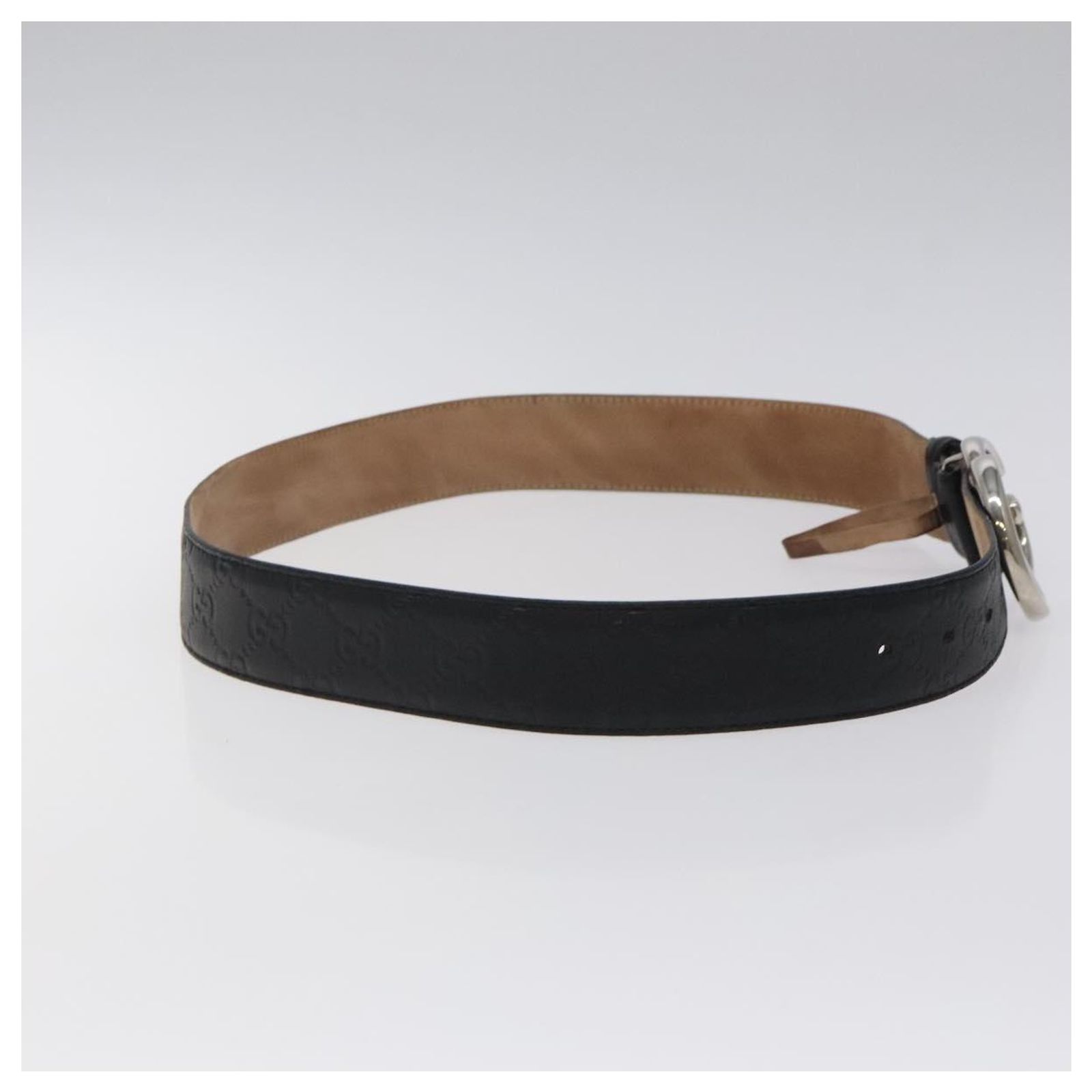 GUCCI GG Canvas Guccissima Belt Leather 37.8