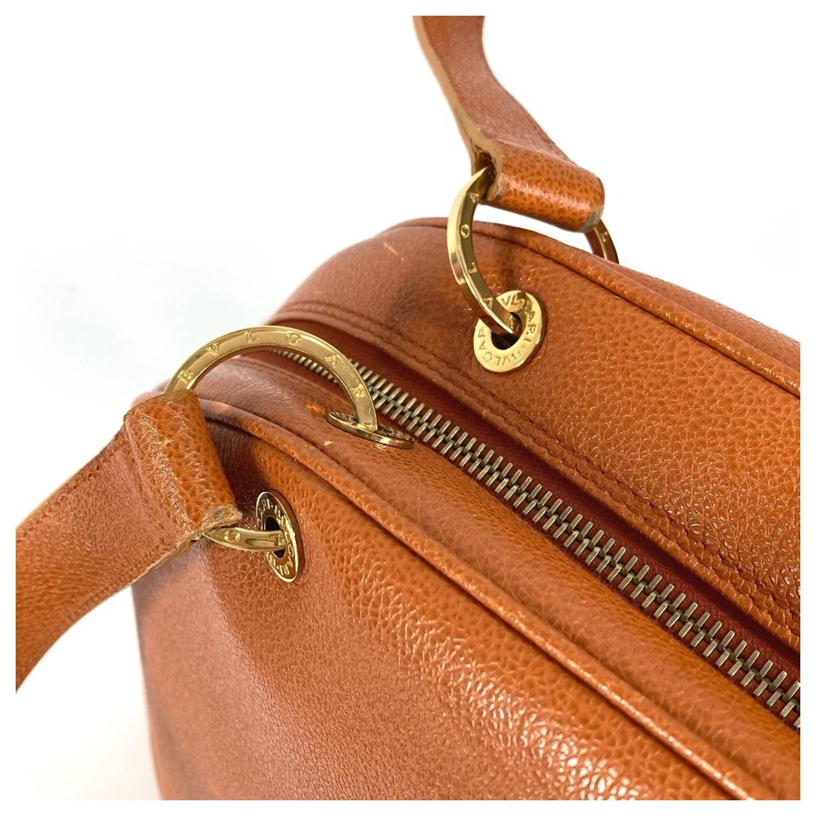 Bulgari Bvlgari Brown Leather Mini Boston Bag ref.2249245 - Joli