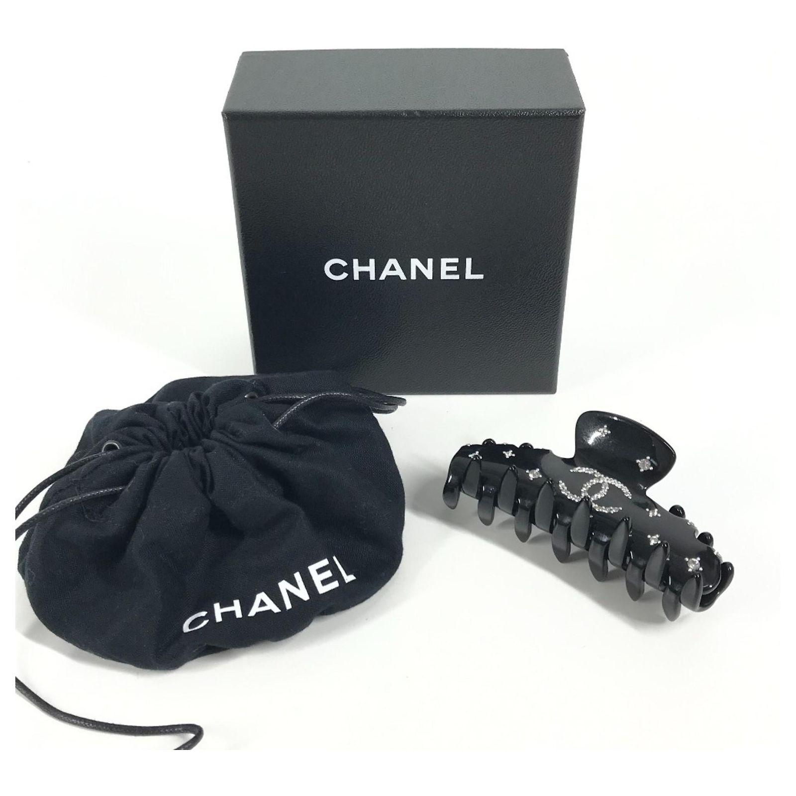 Chanel 08P CC Coco Mark Logo Hair Clip Black Plastic ref.JC2249651 