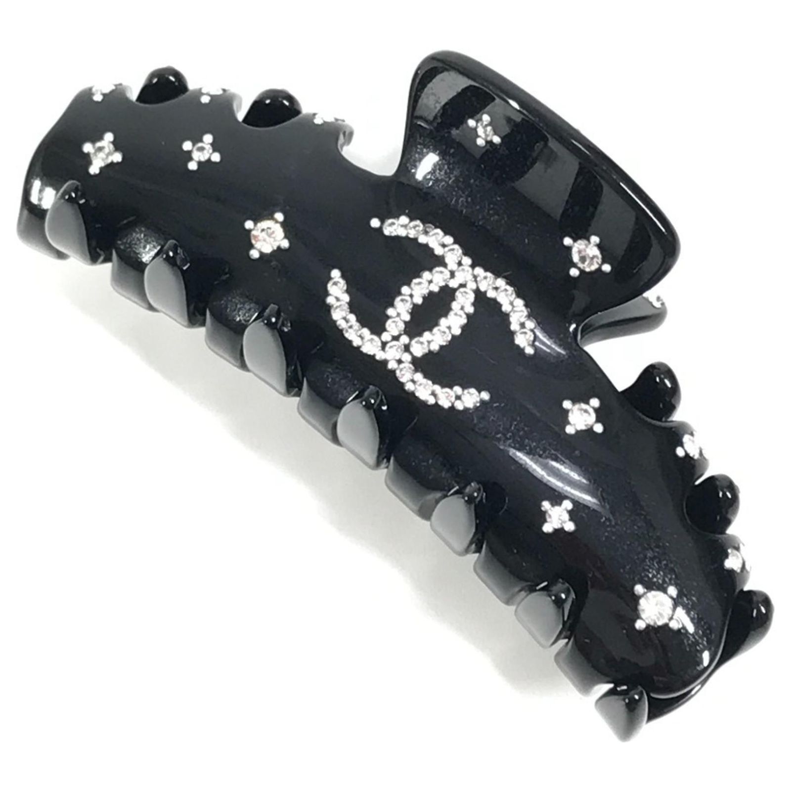 Chanel 08P CC Coco Mark Logo Hair Clip Black Plastic ref.JC2249651