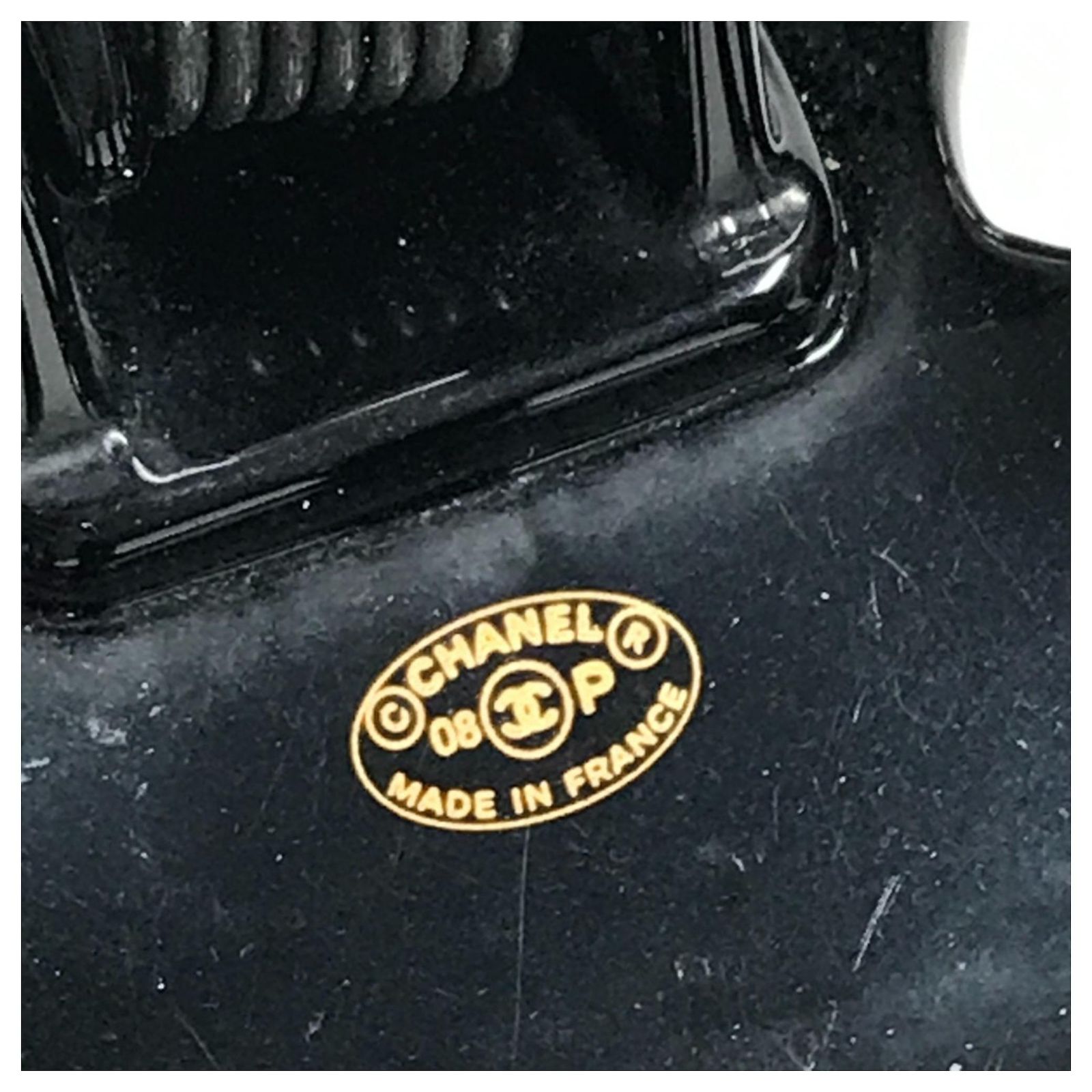 Chanel 08P CC Coco Mark Logo Hair Clip Black Plastic ref.JC2249651 