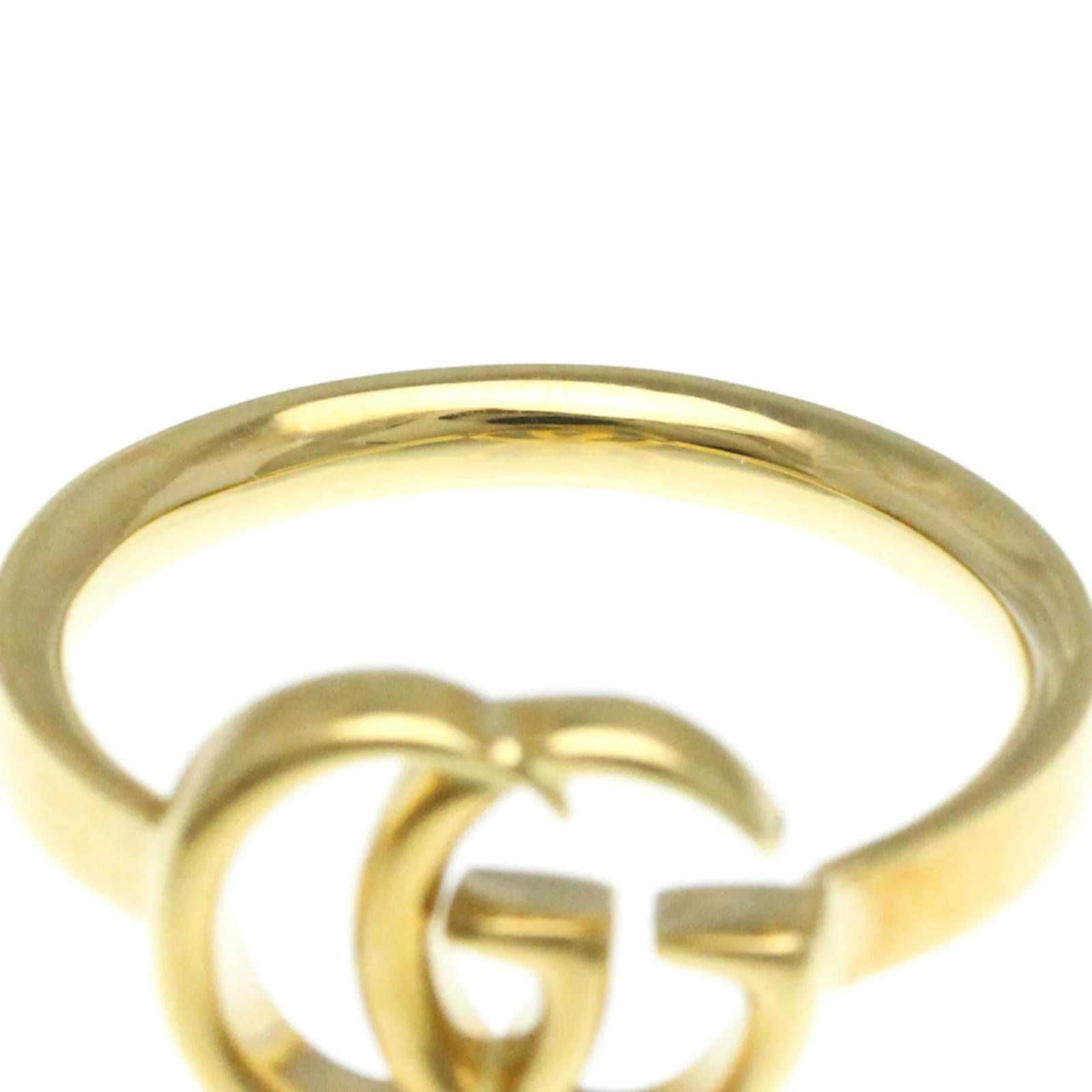 Bague Double G Gucci en or jaune 18K Doré Joli Closet