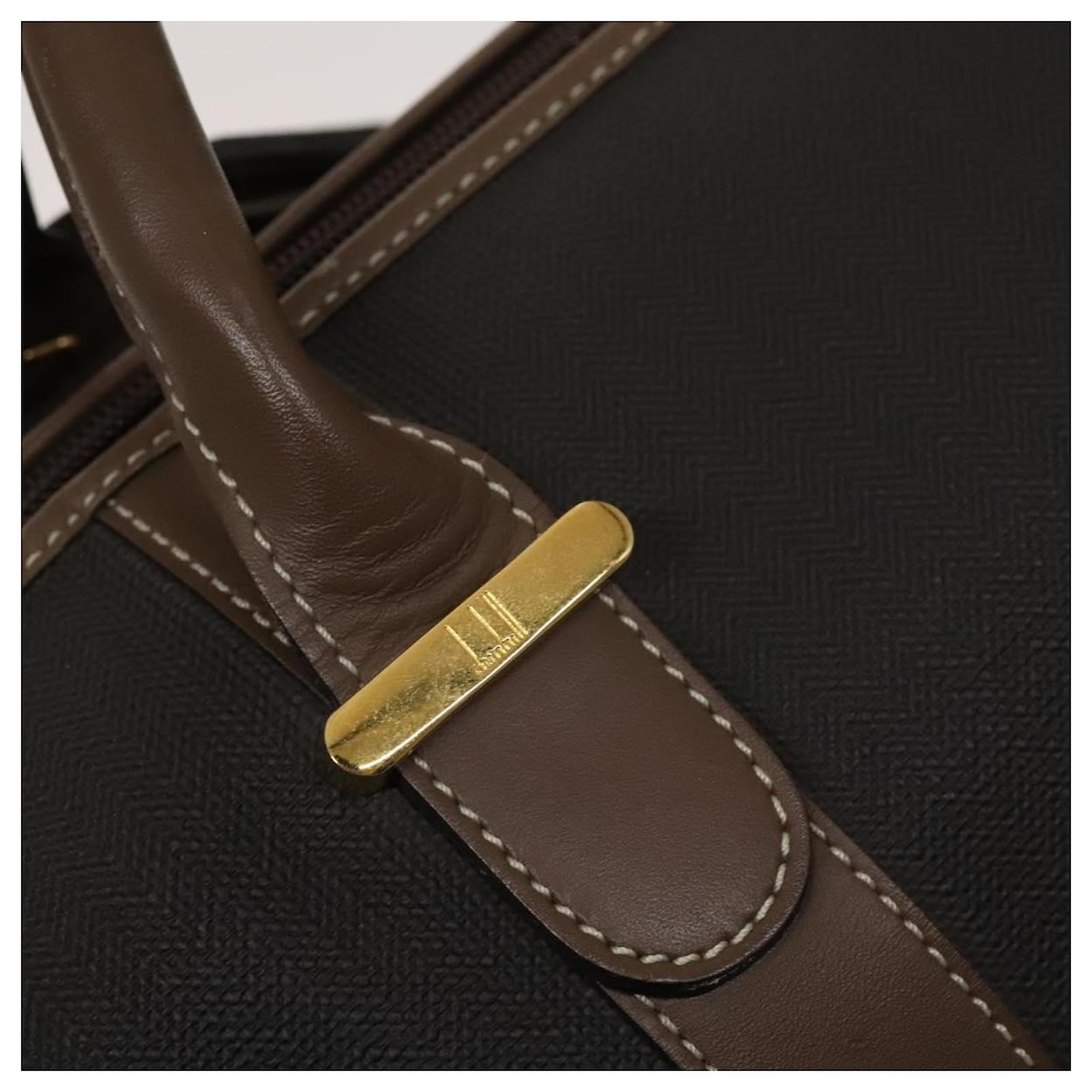 Alfred Dunhill Dunhill Boston Bag PVC Brown Auth am8180 ref