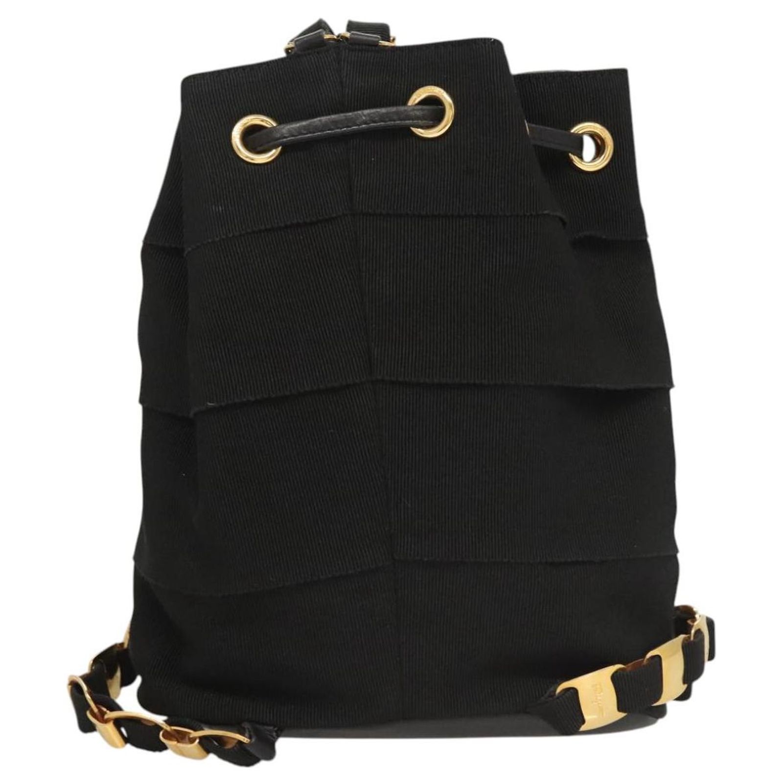 Salvatore Ferragamo Gancini Backpack Suede Yellow Gold Auth bs29119 ferragamo backpack products for sale | eBay main image 3