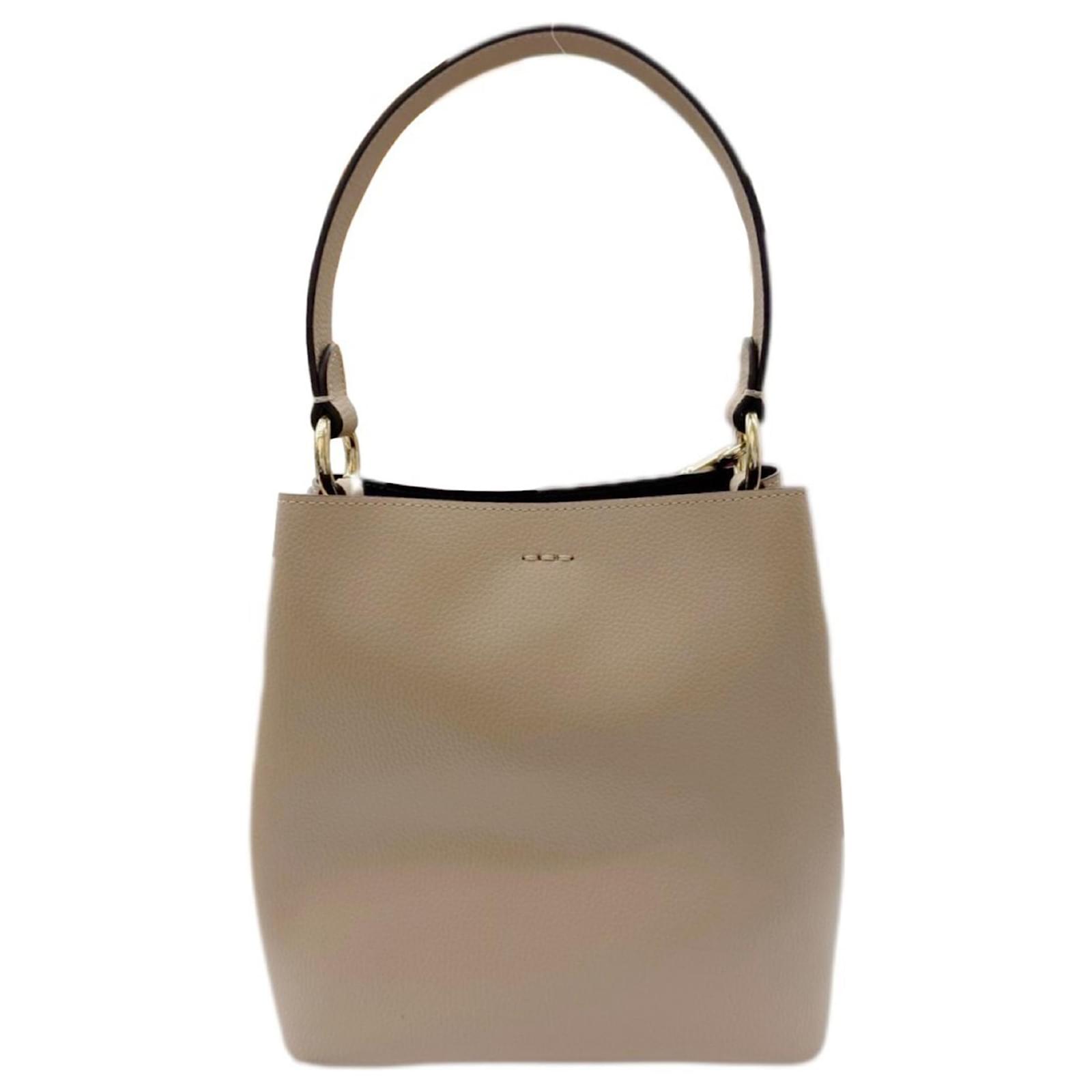 COACH Handbag Small Town Bucket 1011 Beige Shoulder Bag Leather