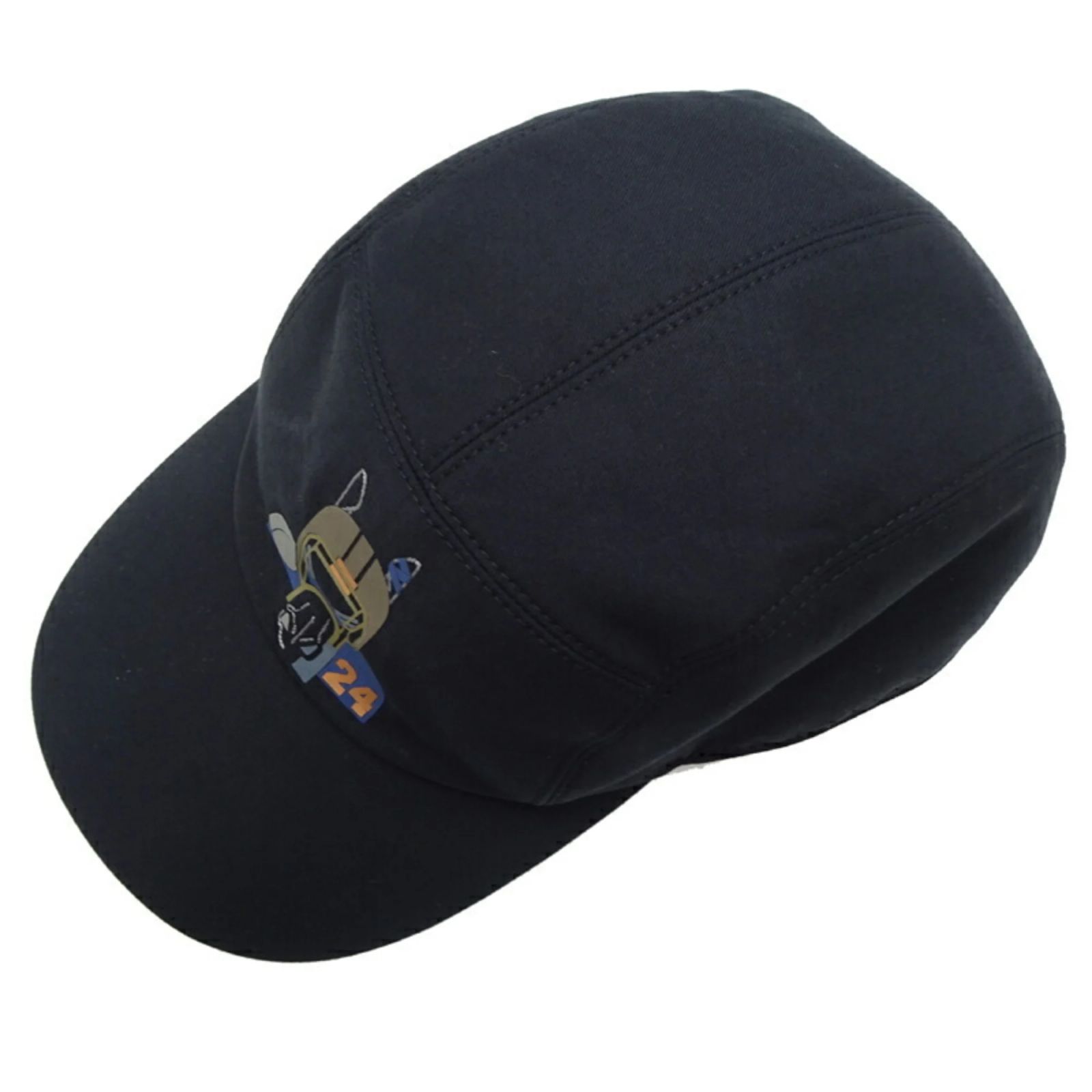 Hermès Hermes Nevata Quarter Bash Horse Print Cap Black 
