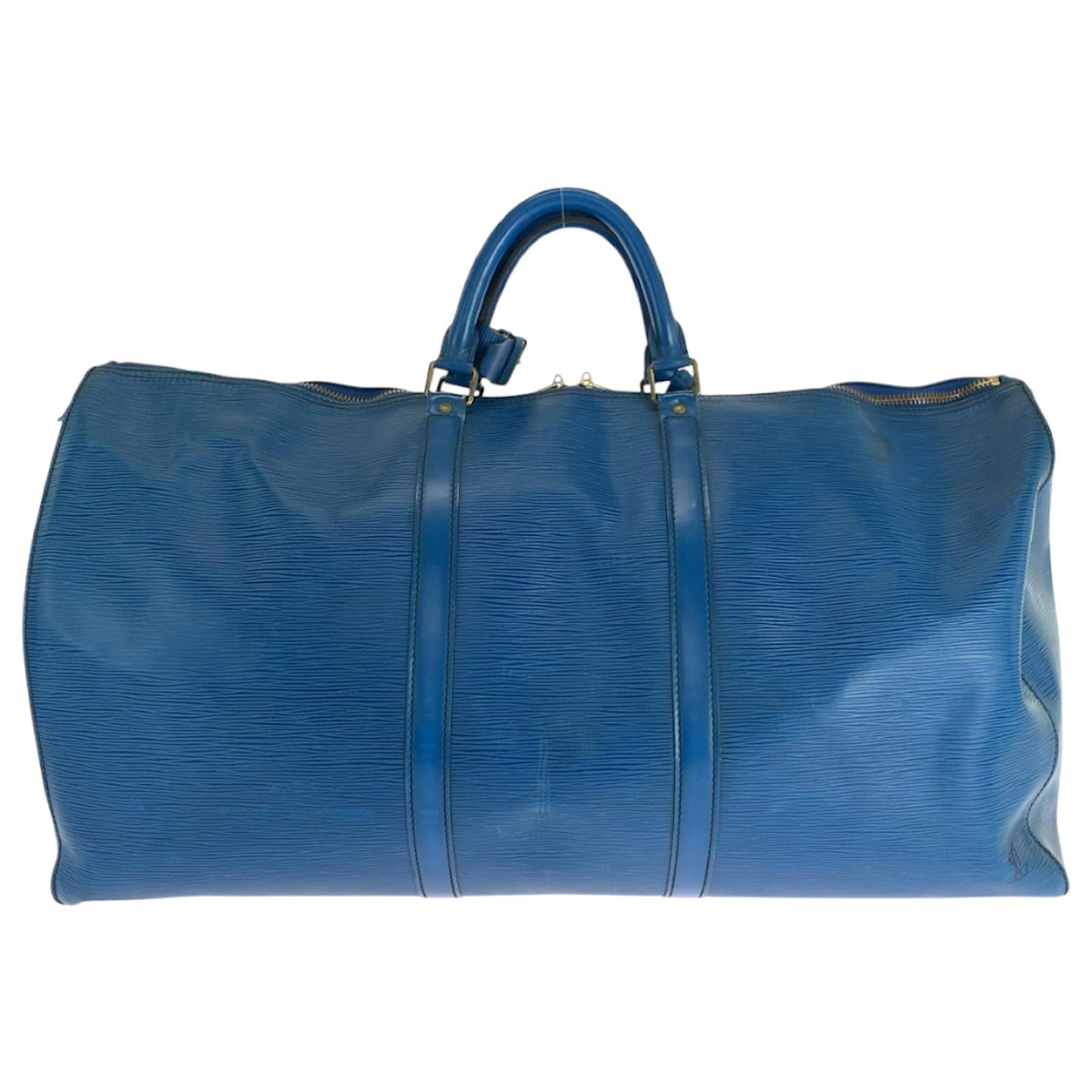 Louis Vuitton Keepall 60 Blue Leather  ref.2254092