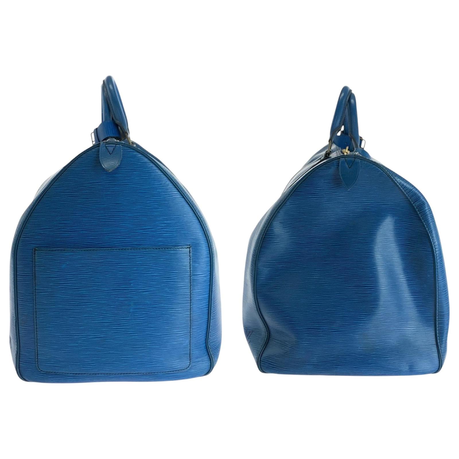 Louis Vuitton Keepall 60 Blue Leather  ref.2254092