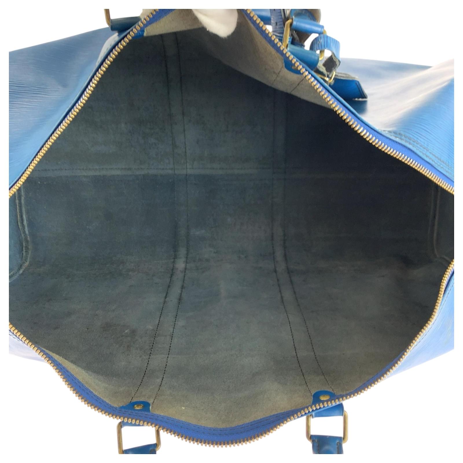 Louis Vuitton Keepall 60 Blue Leather  ref.2254092