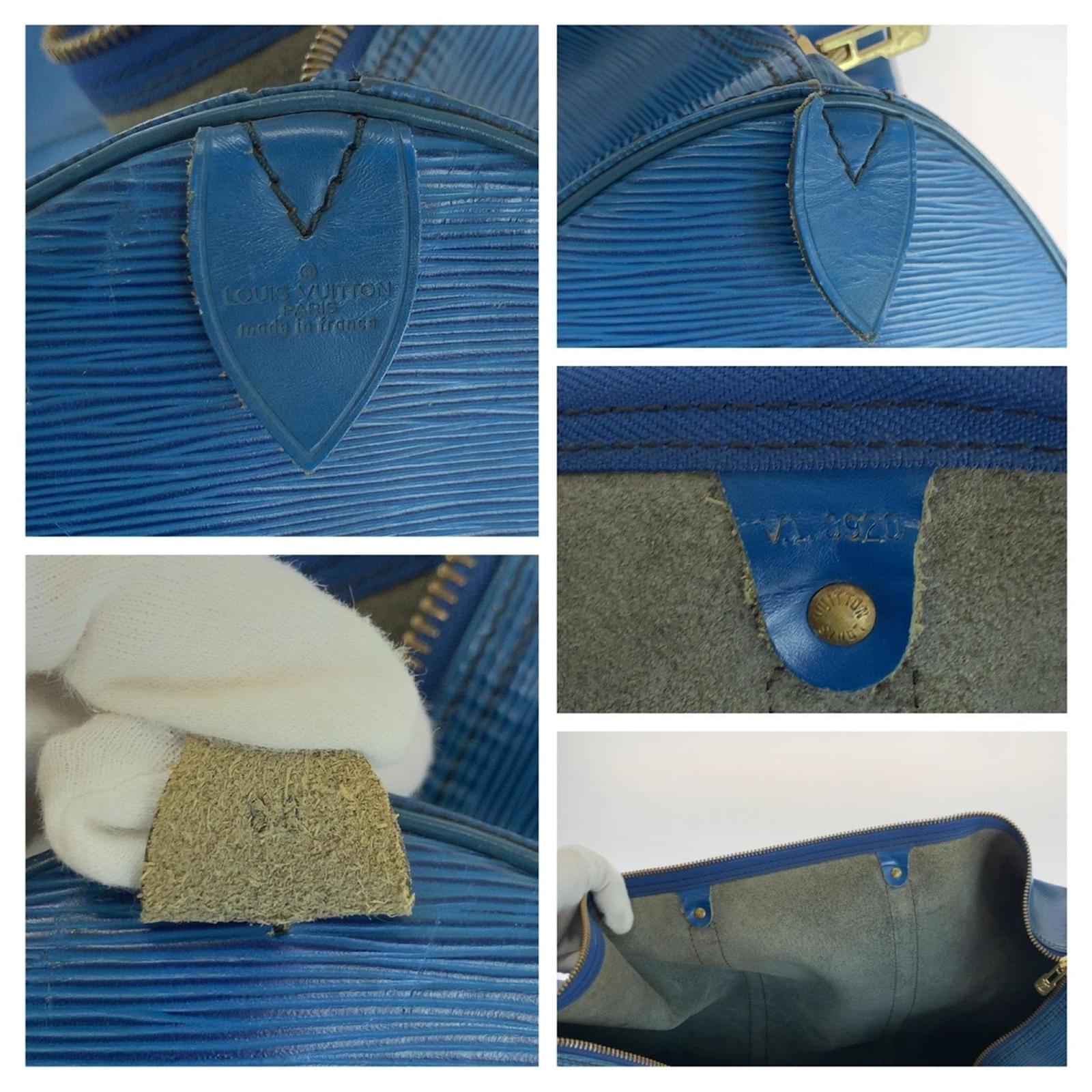 Louis Vuitton Keepall 60 Blue Leather  ref.2254092