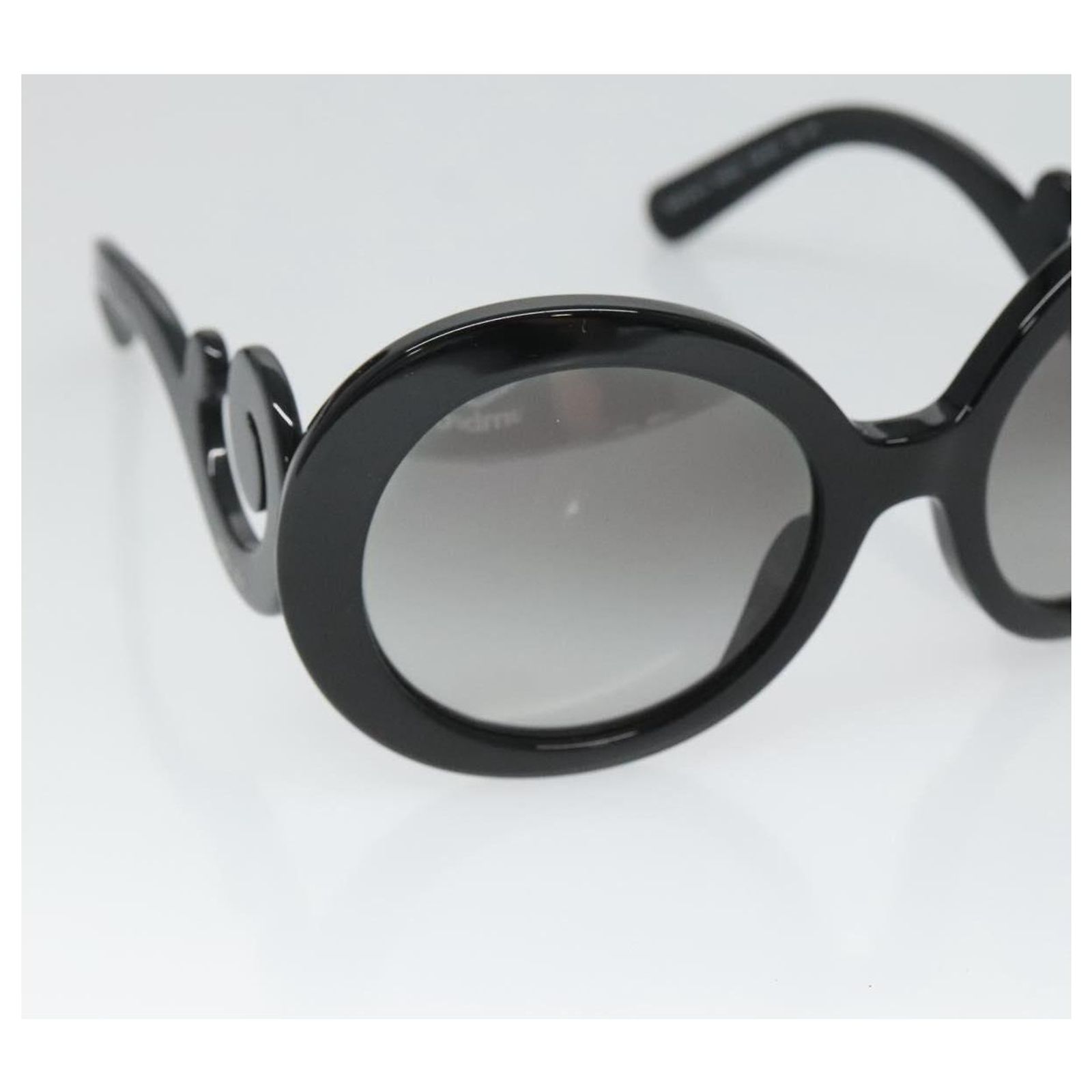 Auth PRADA Sunglasses Black Metal/Plastic Authentic PRADA Mens Sunglasses Black Shield Visor Ski Sport  main image 2