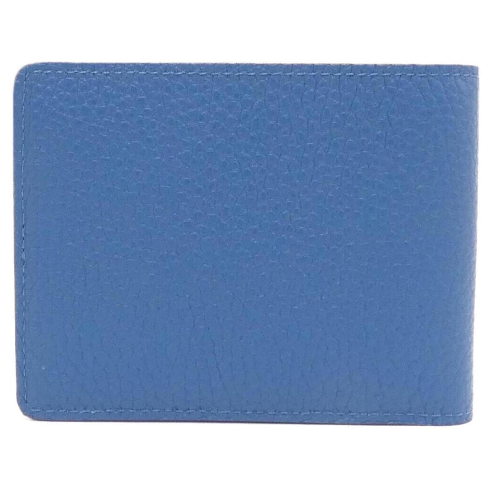Louis Vuitton Taurillon Portefeuille Multiple M58190 Billfold Blue Leather ref.2255324