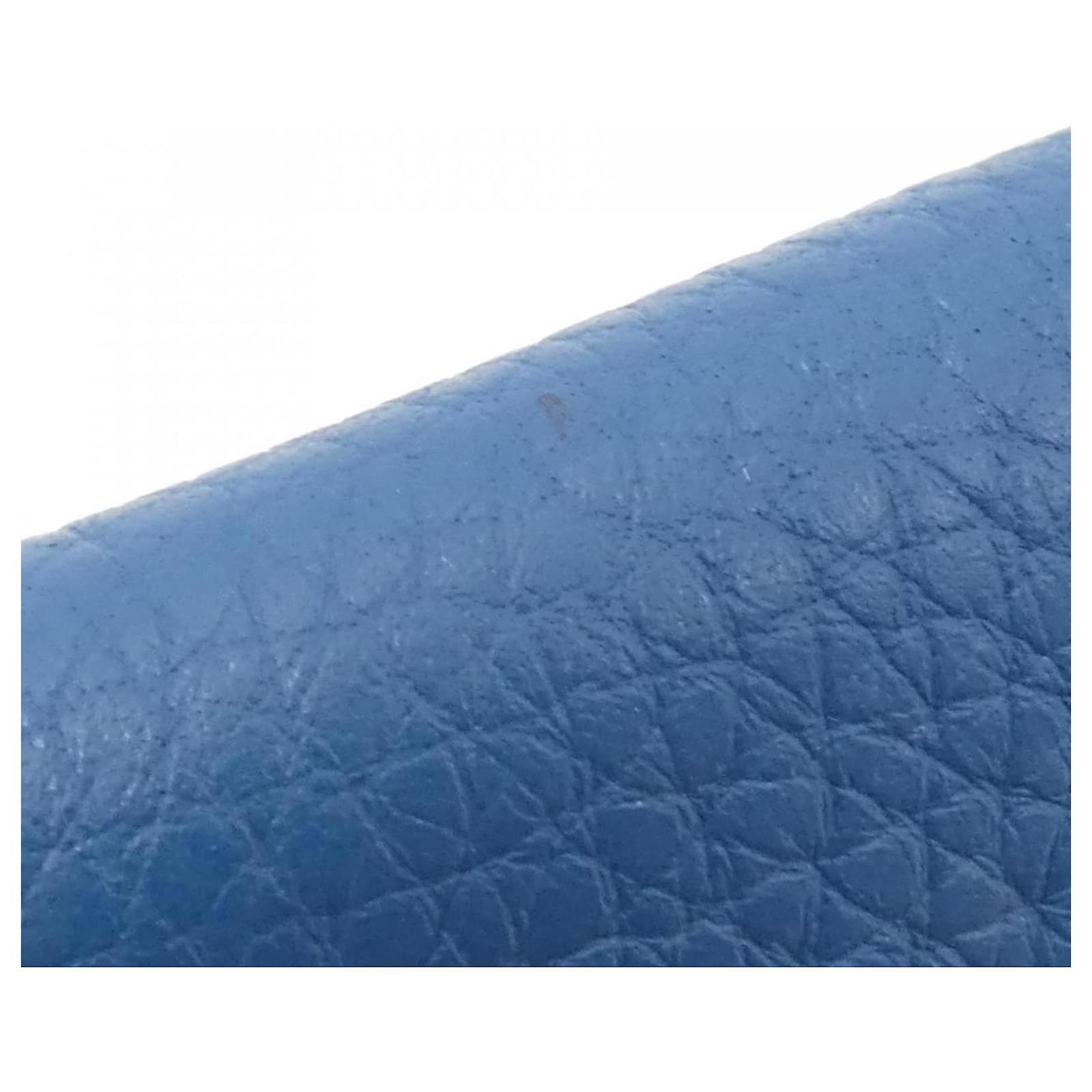 Louis Vuitton Taurillon Portefeuille Multiple M58190 Billfold Blue Leather ref.2255324