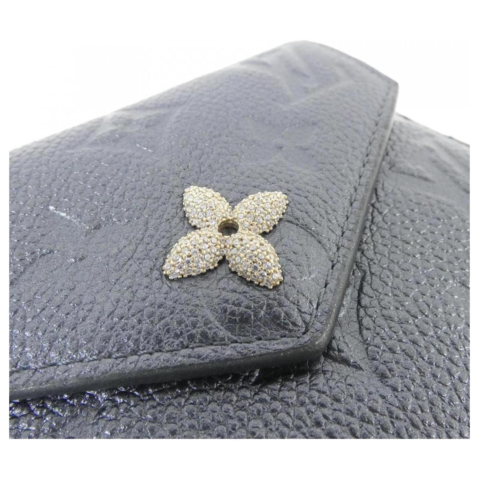 Louis Vuitton Monogram Empreinte Portefeuille Victorine Wallet Navy blue Cloth  ref.2255584